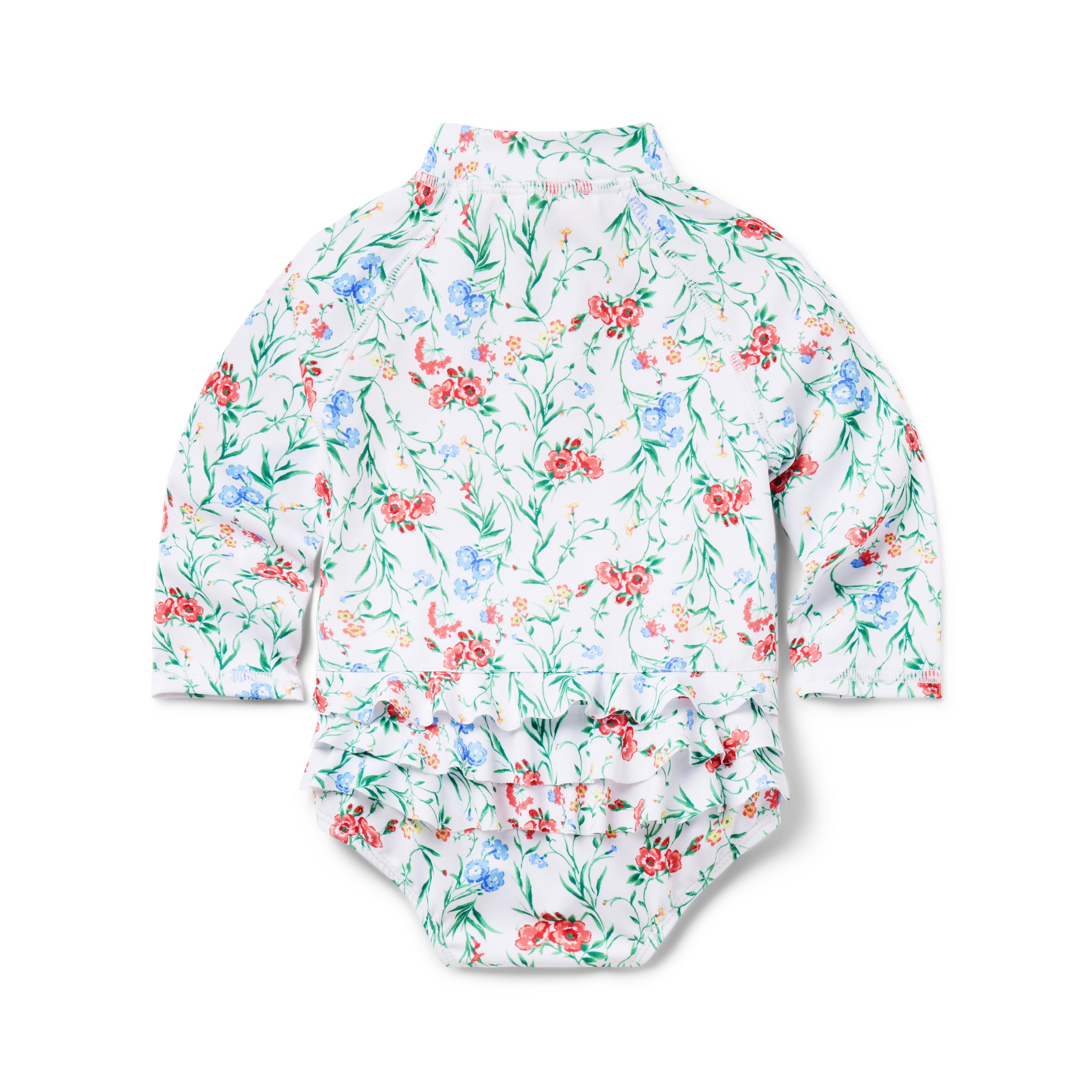 Baby Recycled Floral Rash Guard Swimsuit image number 1