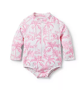 Baby Tropical Toile Rash Guard Swimsuit