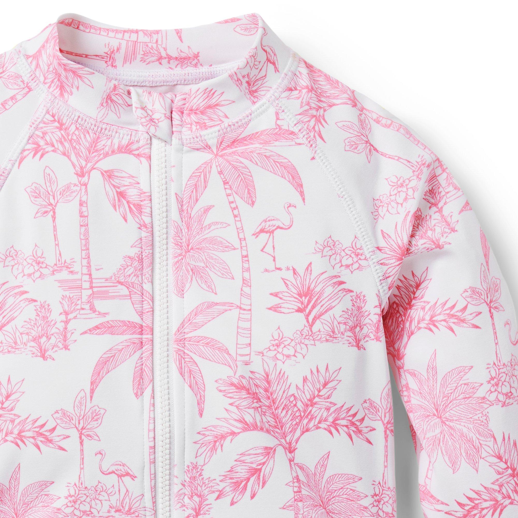 Baby Tropical Toile Rash Guard Swimsuit image number 2