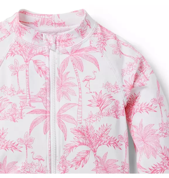 Baby Tropical Toile Rash Guard Swimsuit image number 2