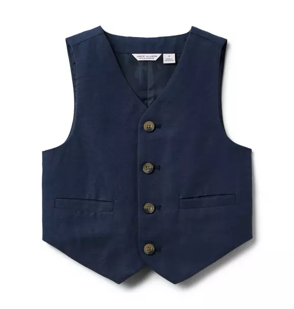 Linen-Cotton Suit Vest image number 0