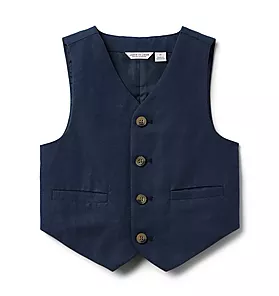 Linen-Cotton Suit Vest