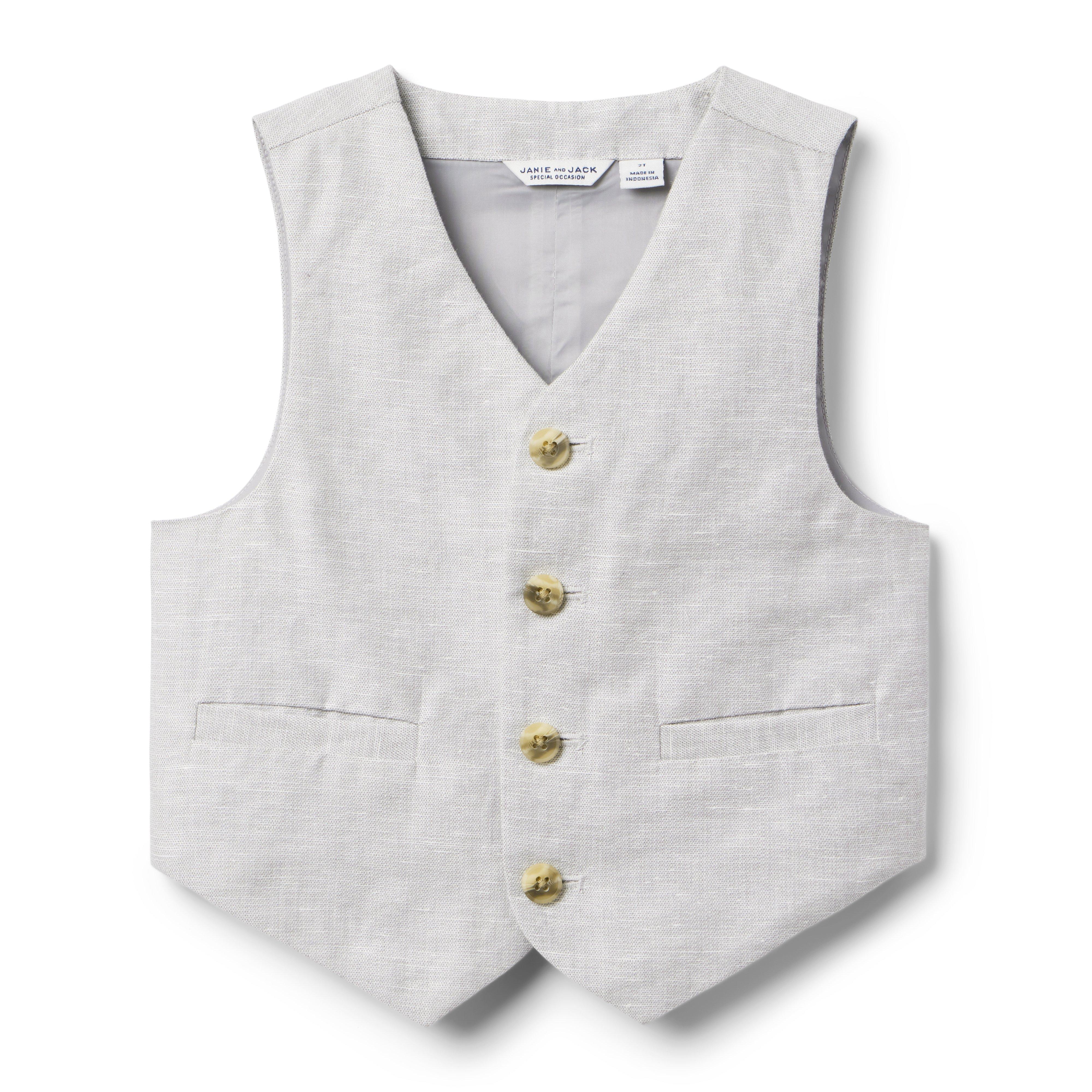 Linen-Cotton Suit Vest image number 0