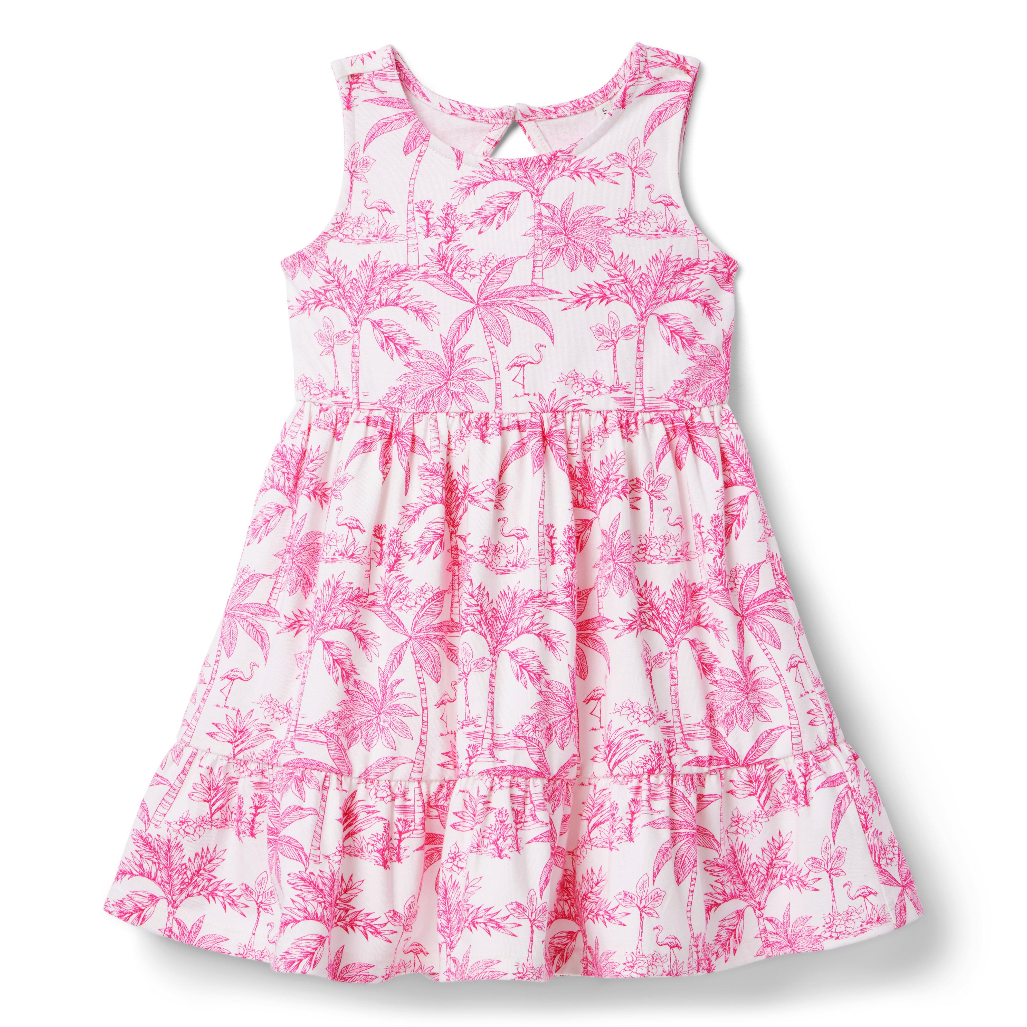 Girl Bright Pink Palm The Everyday Dress by Janie and Jack