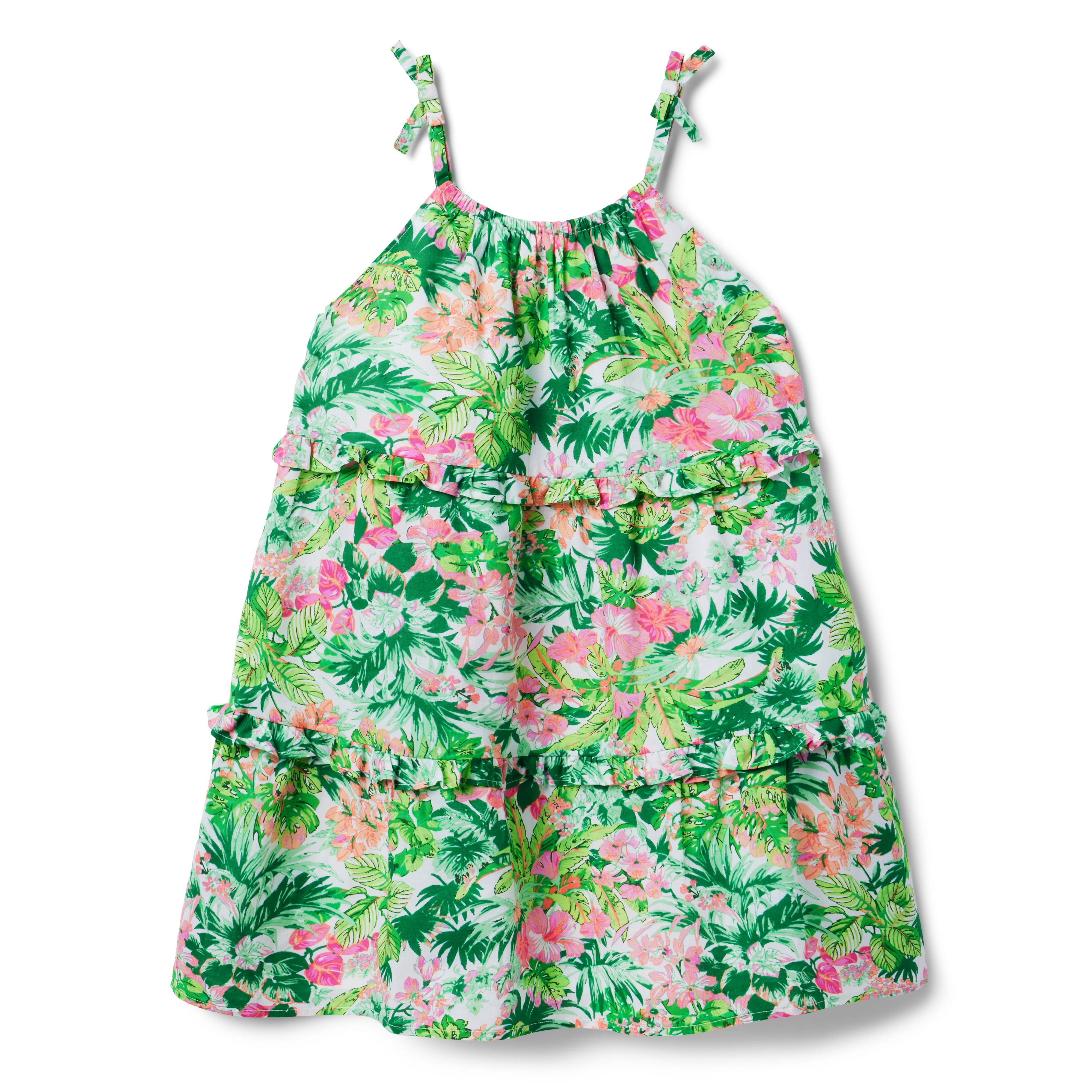 Tropical Floral Ruffle Sundress