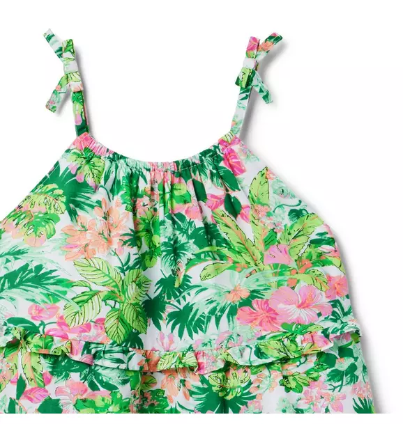 Tropical Floral Ruffle Sundress image number 3