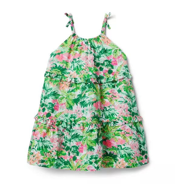 Tropical Floral Ruffle Sundress image number 1