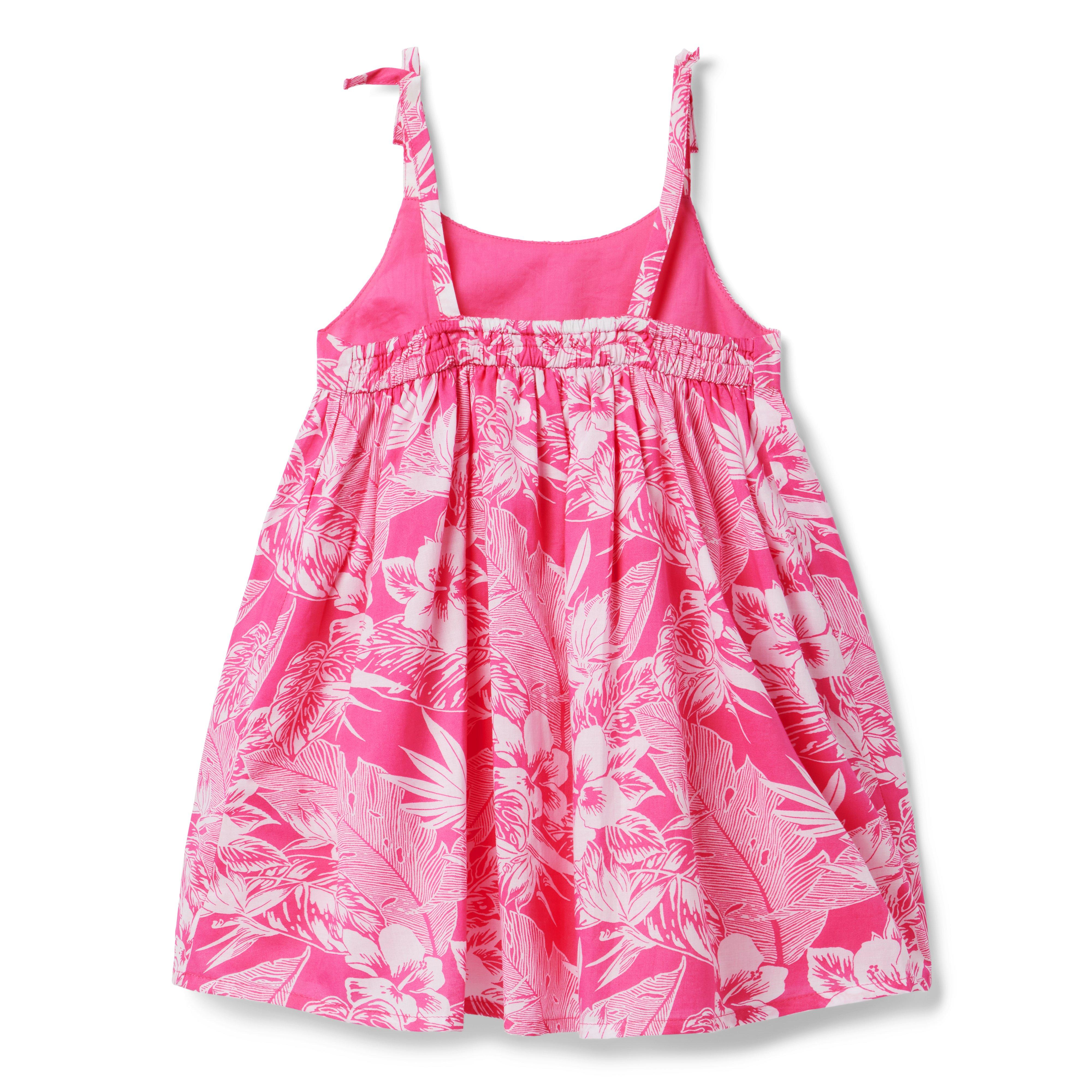 Girl Bright Pink Palm Tropical Palm Sundress by Janie and Jack