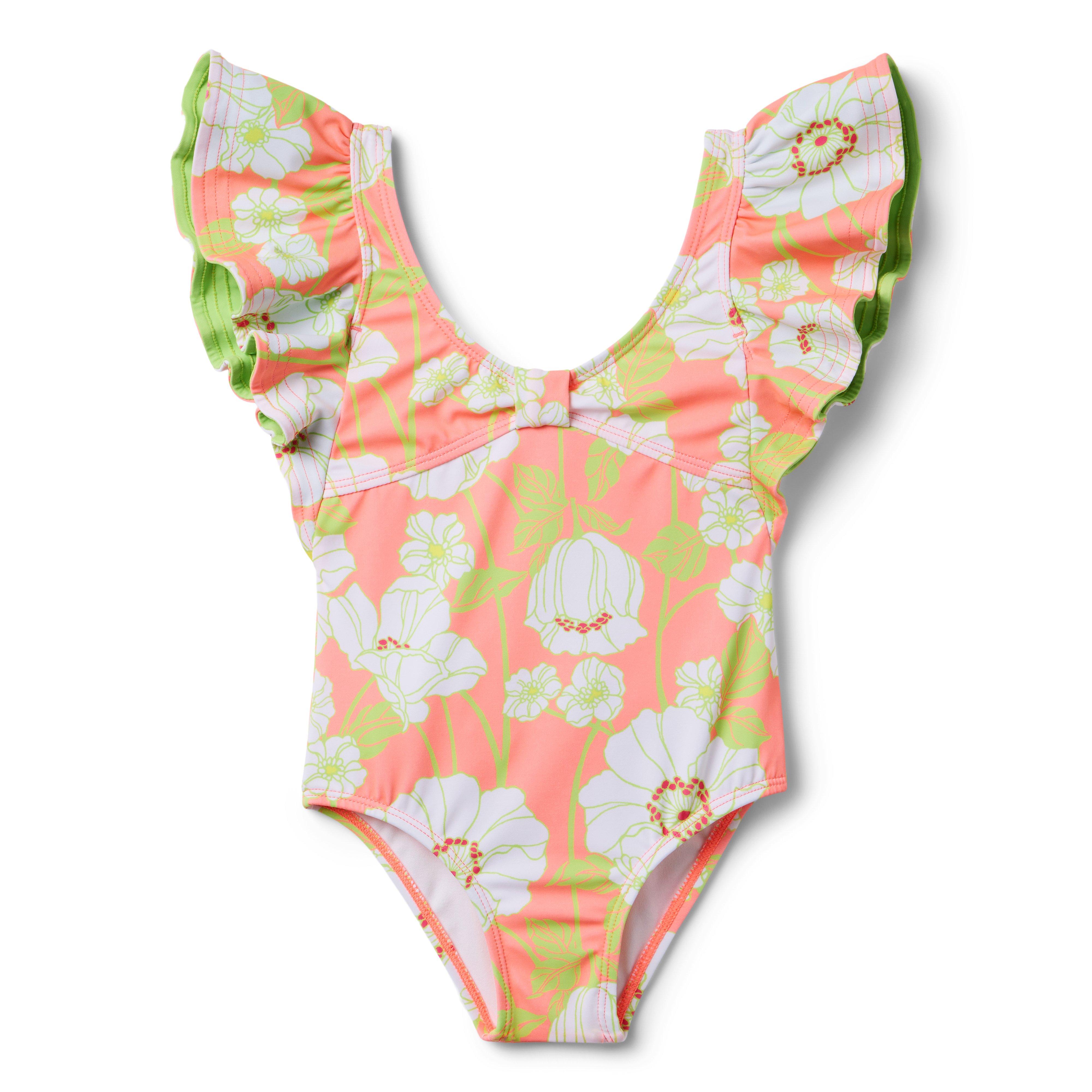 Recycled Floral Ruffle Swimsuit