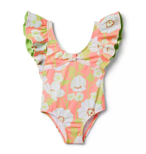 Recycled Floral Ruffle Swimsuit image number 0
