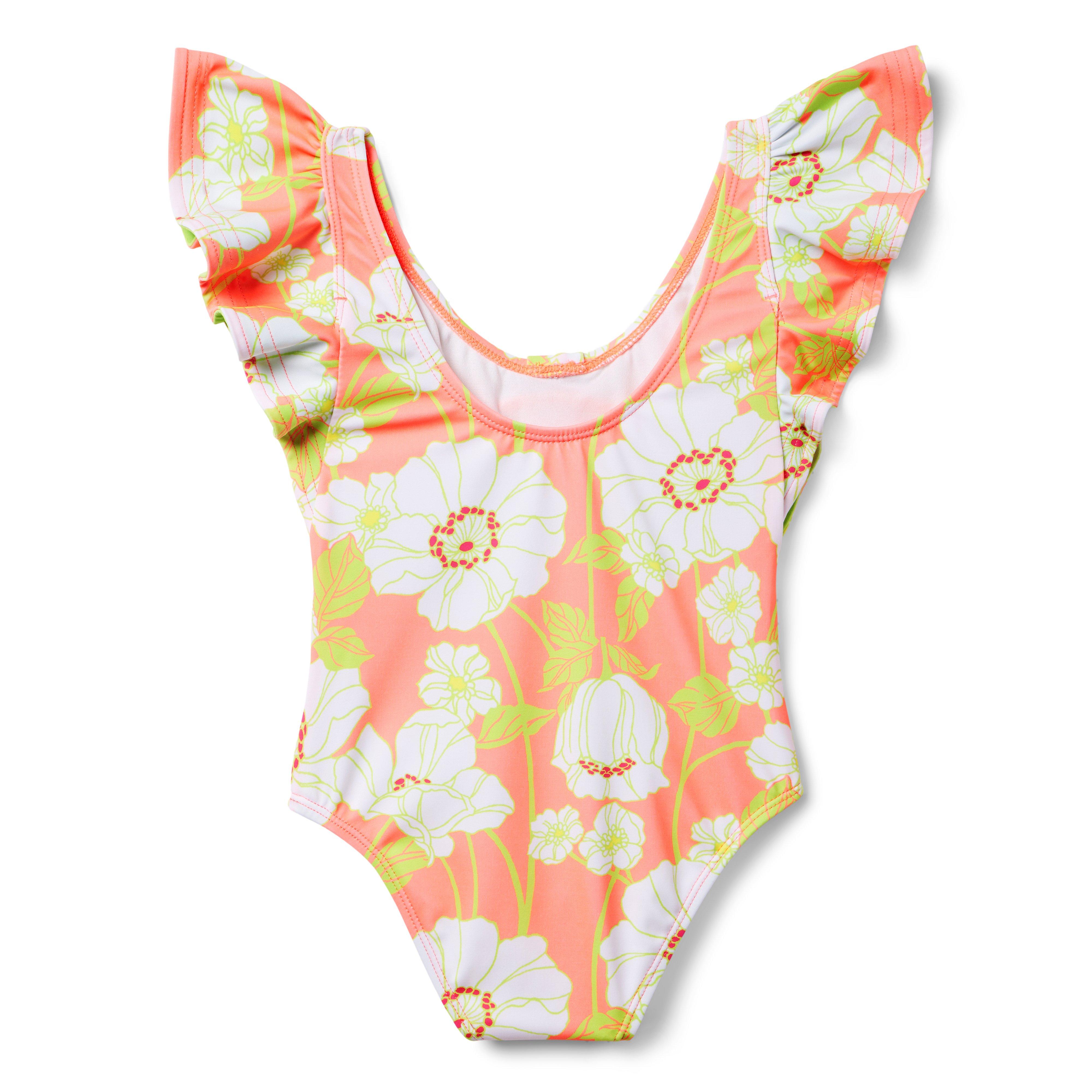 Recycled Floral Ruffle Swimsuit image number 1