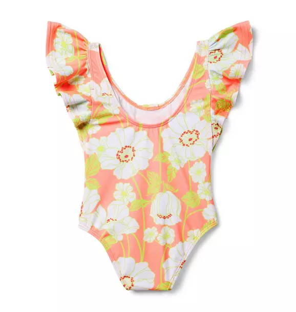 Recycled Floral Ruffle Swimsuit image number 1