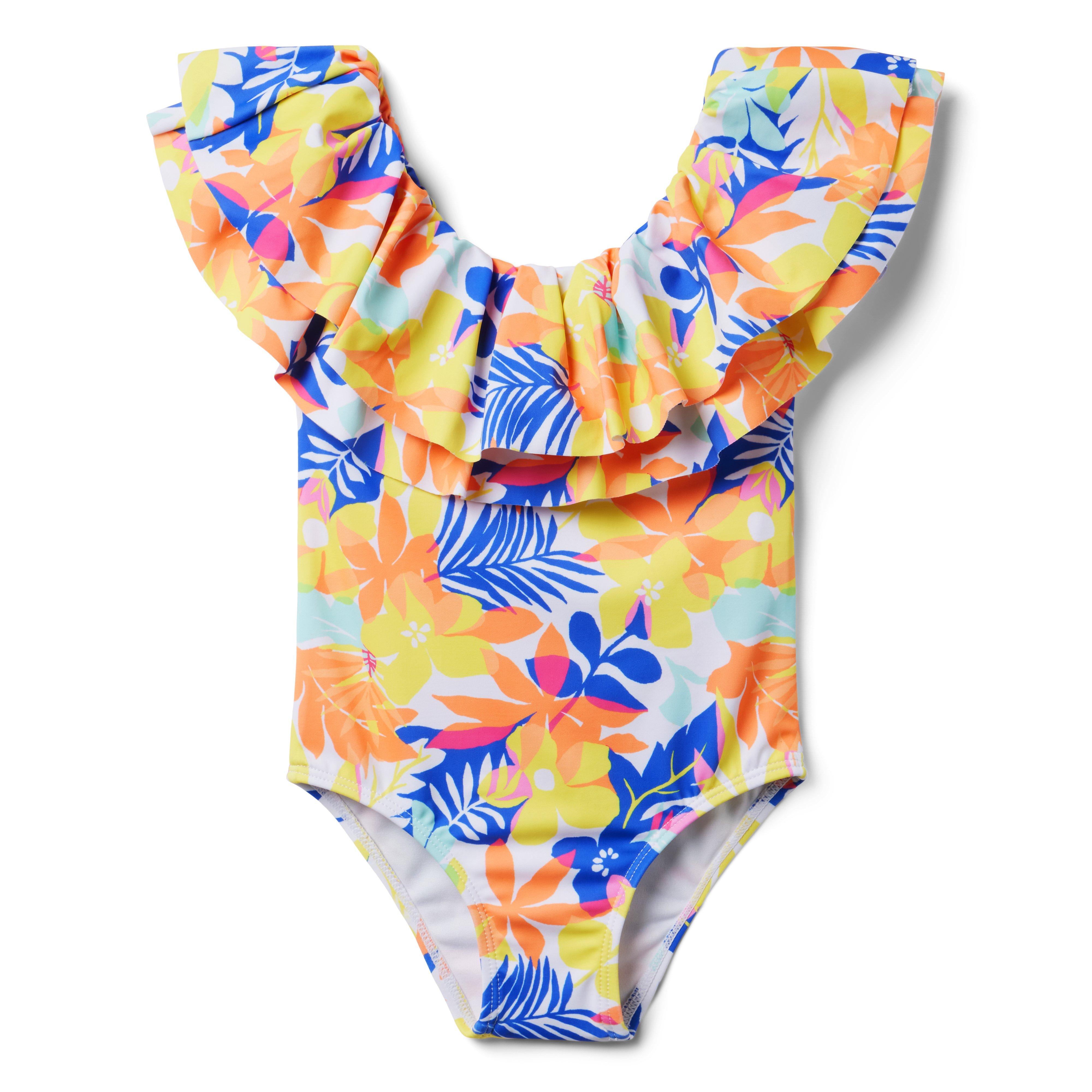  Toddler Girls One Piece Swimsuits Hawaiian Ruffle