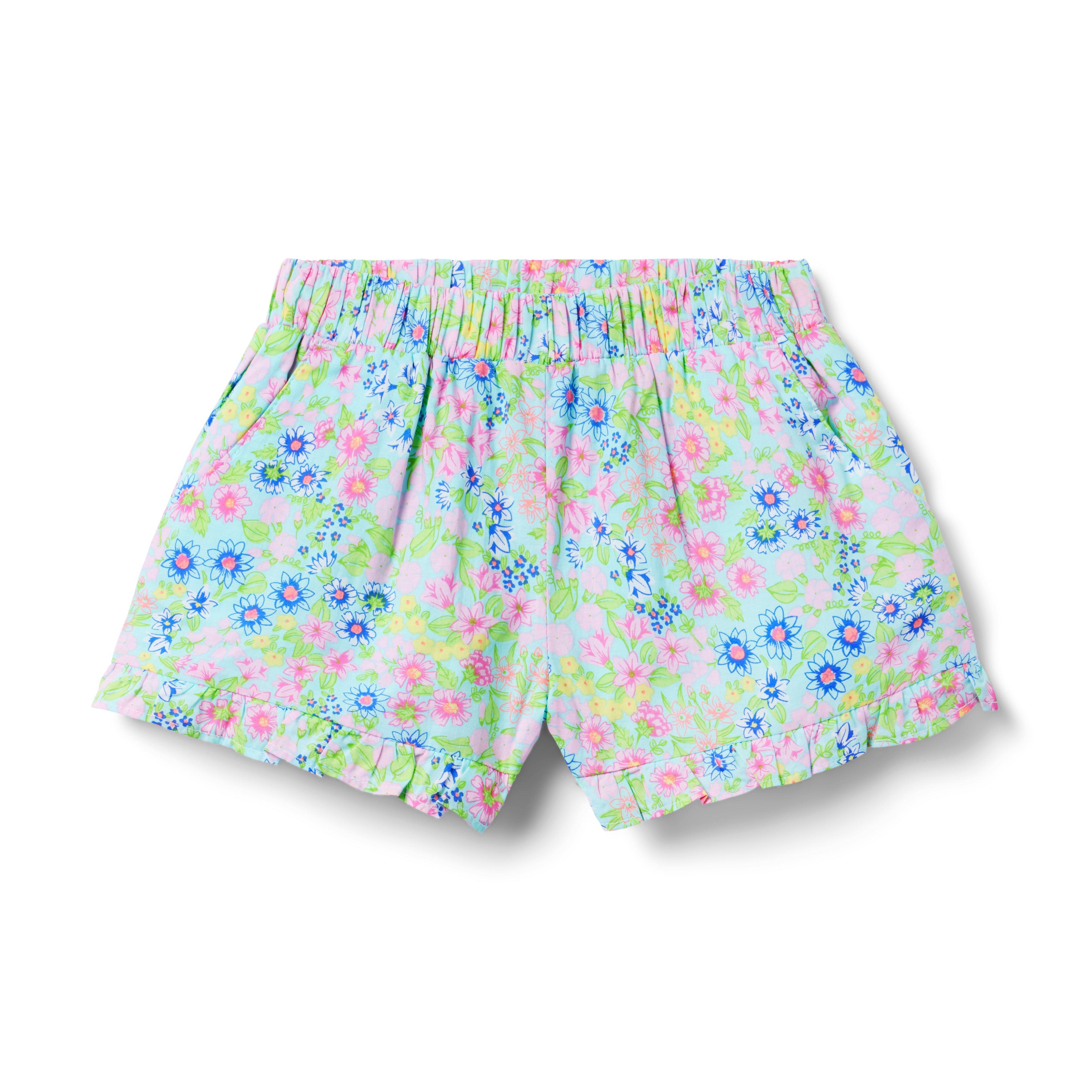 Floral Ruffle Hem Short