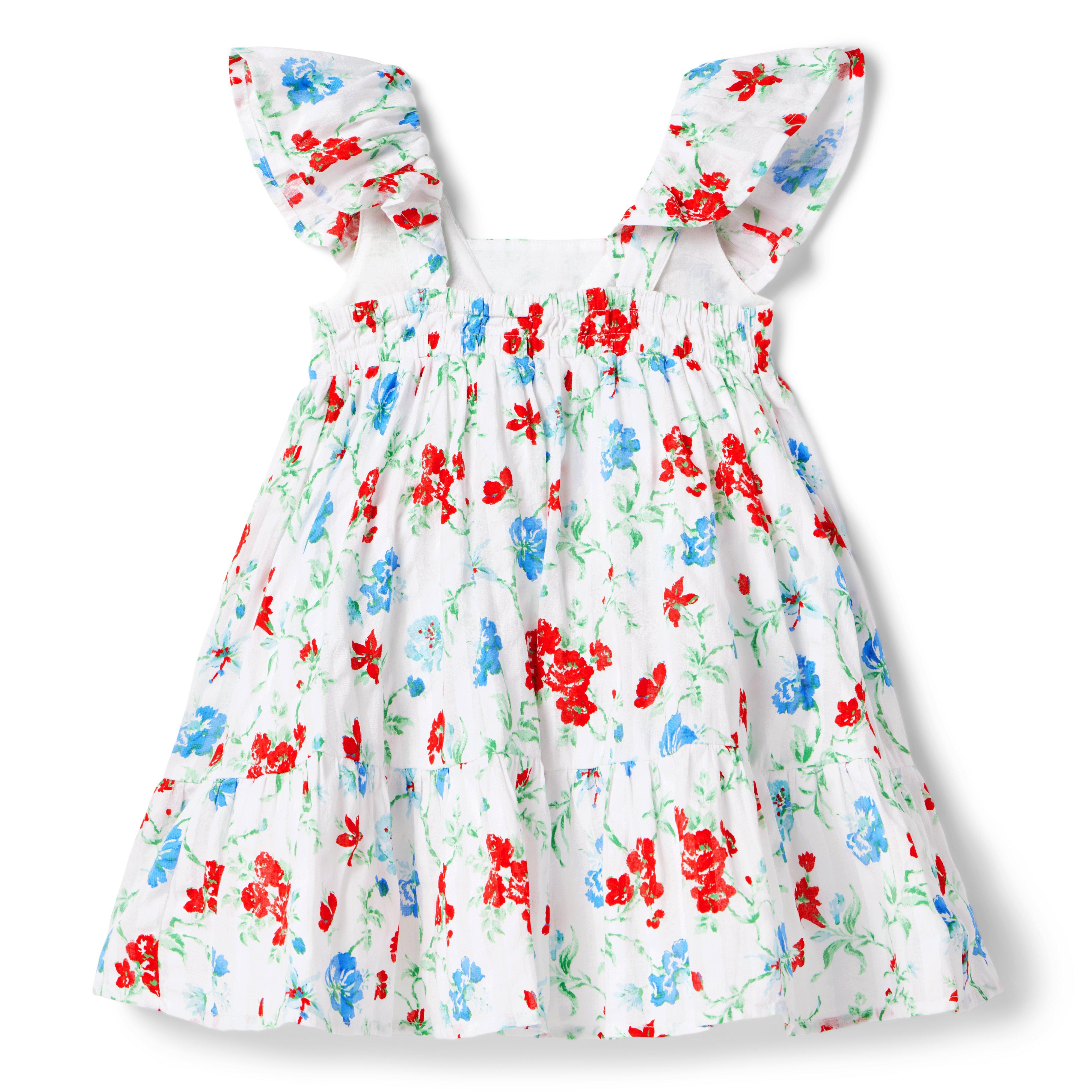 Girl White Floral Floral Ruffle Dress by Janie and Jack