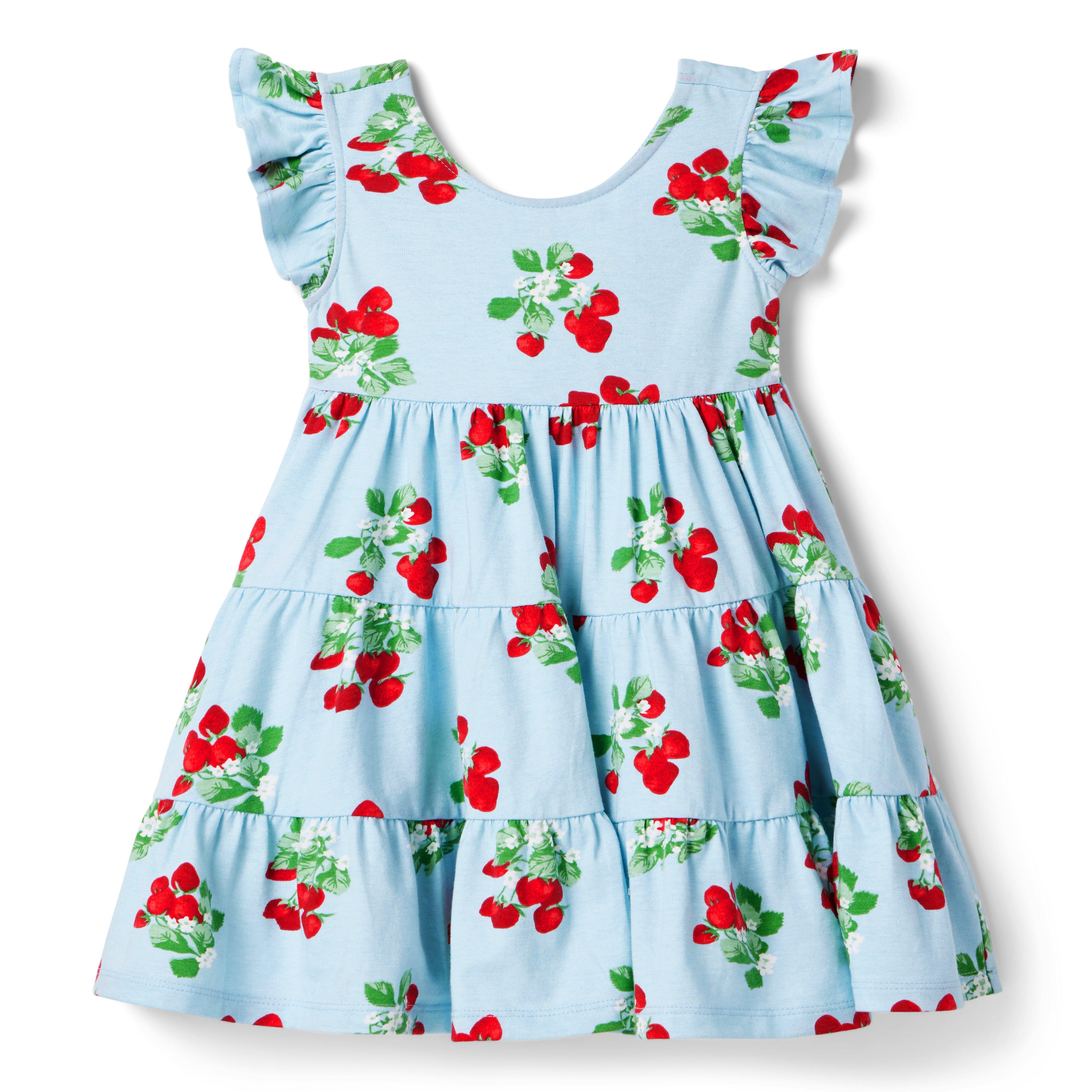Strawberry Flutter Sleeve Dress