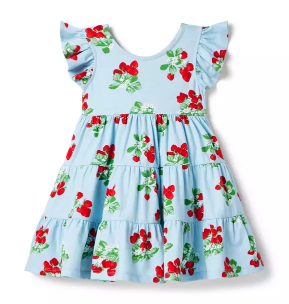 Strawberry Flutter Sleeve Dress image number 1