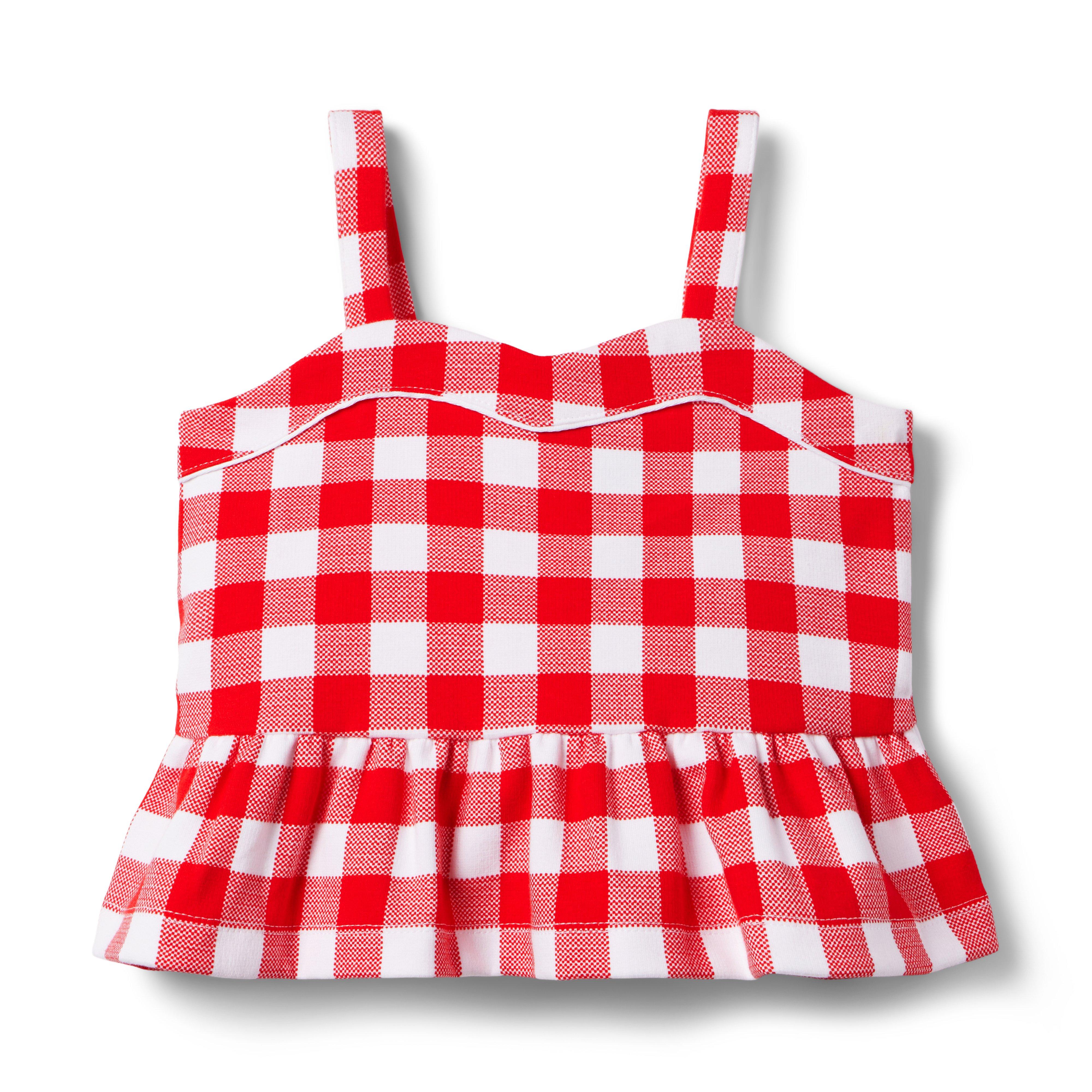Gingham Ponte Cropped Top