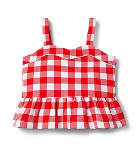 Gingham Ponte Cropped Top