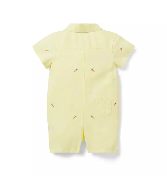 Baby Embroidered Bunny Romper image number 1