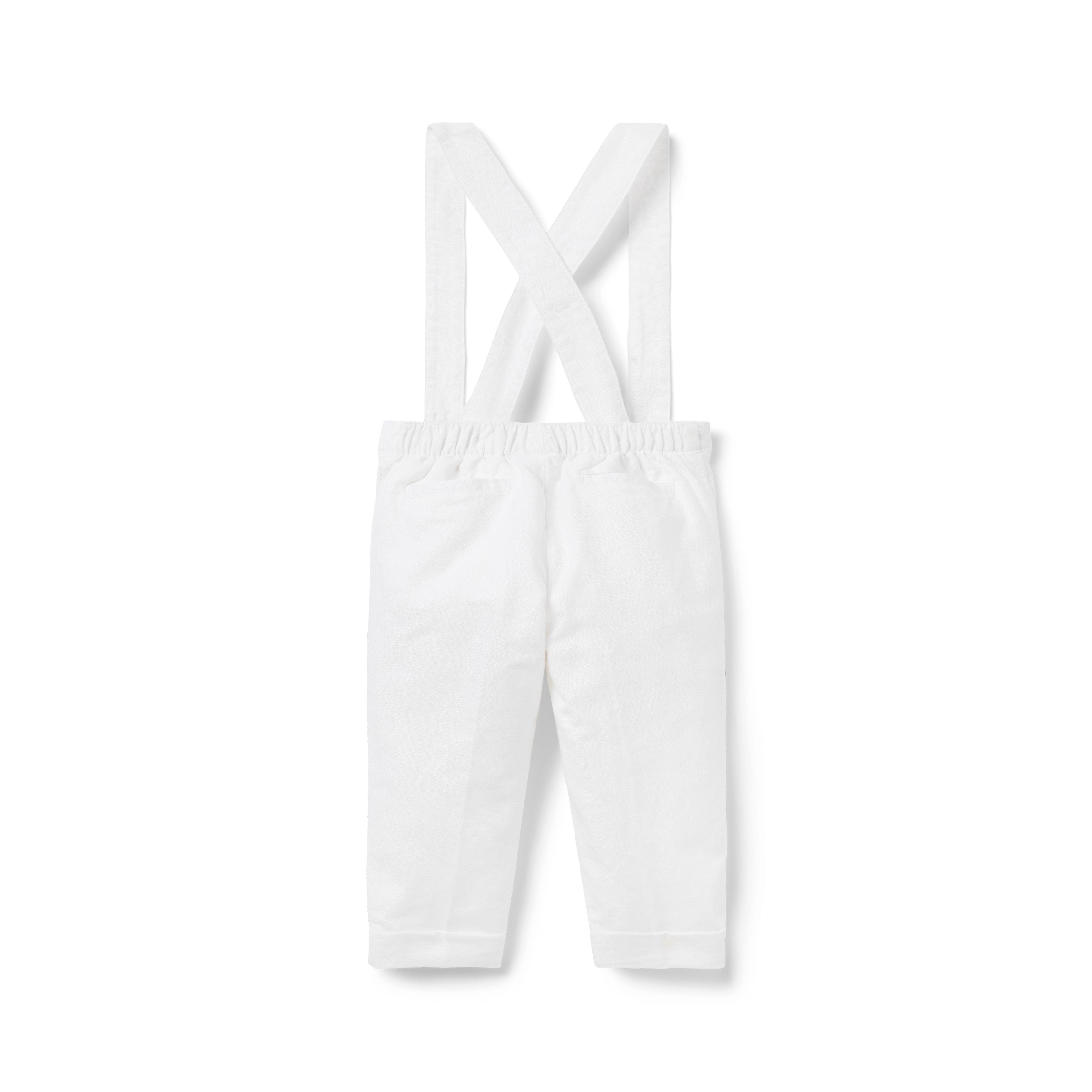Baby Linen-Cotton Suspender Pant