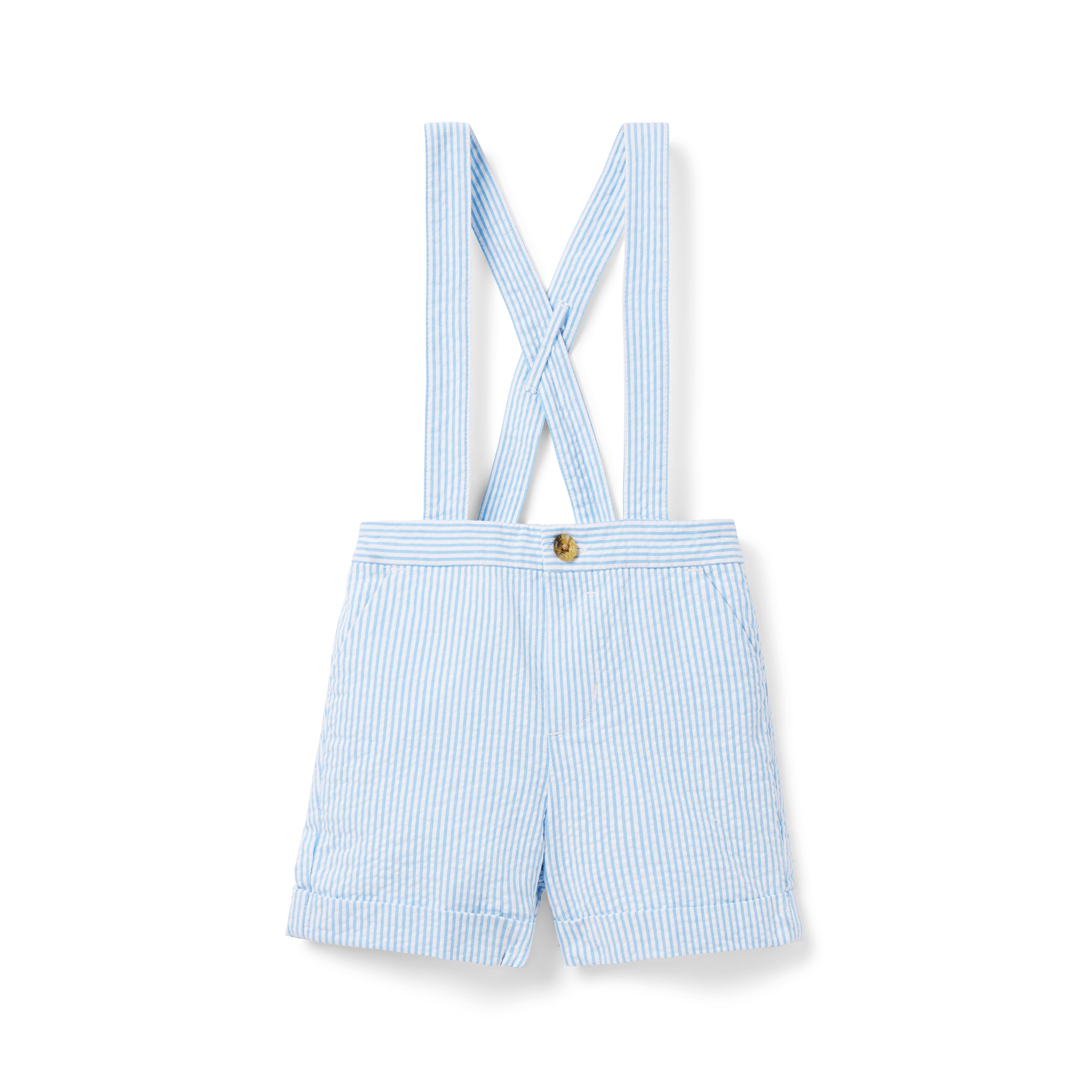 Baby Seersucker Suspender Short