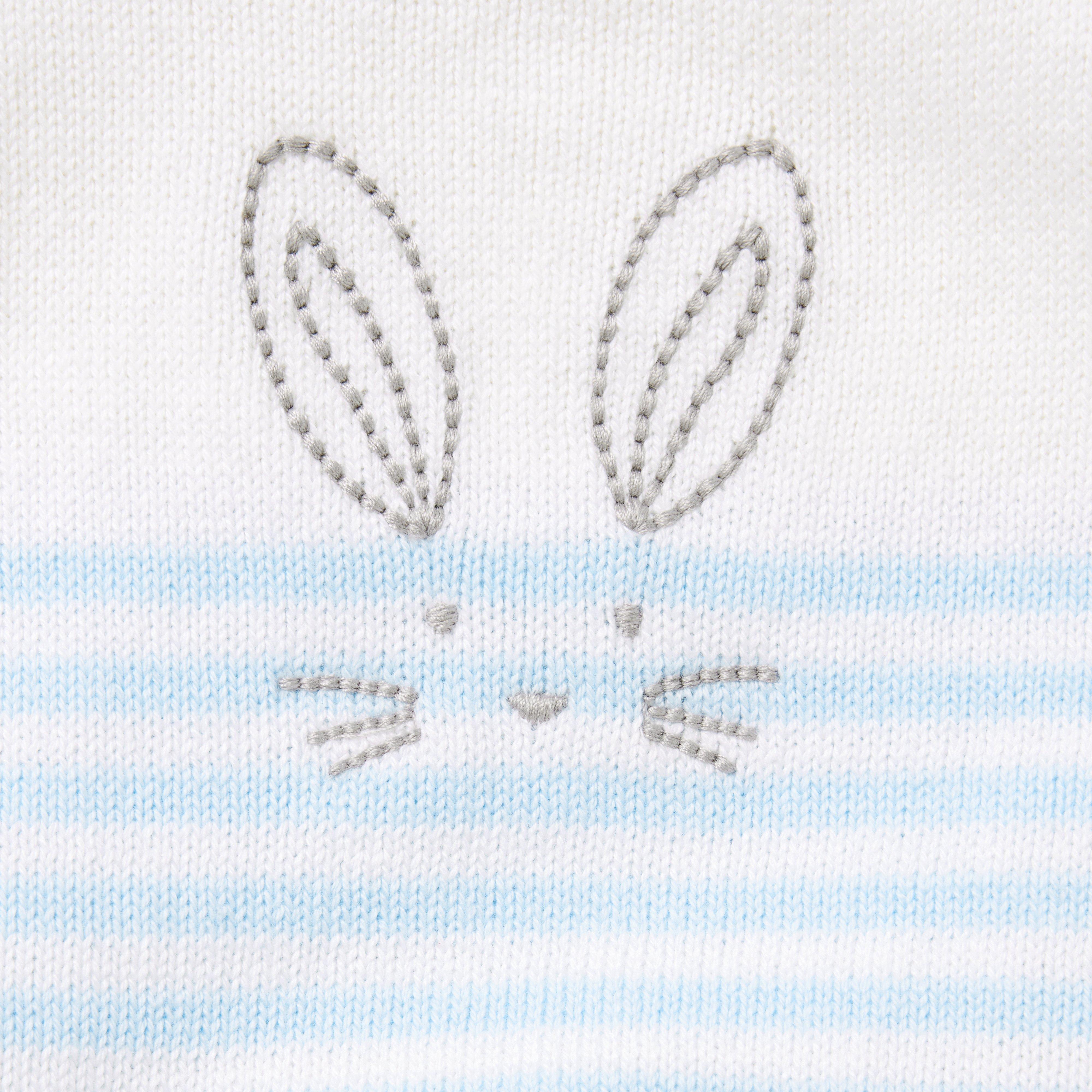 Baby Striped Bunny Sweater Matching Set image number 2