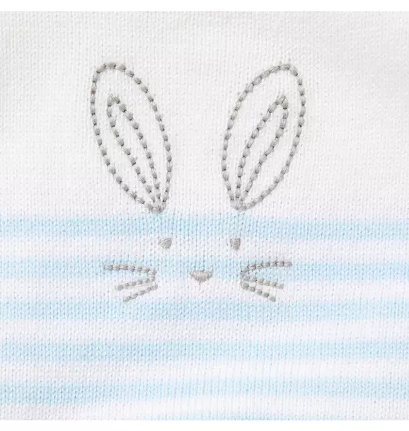 Baby Striped Bunny Sweater Matching Set image number 2