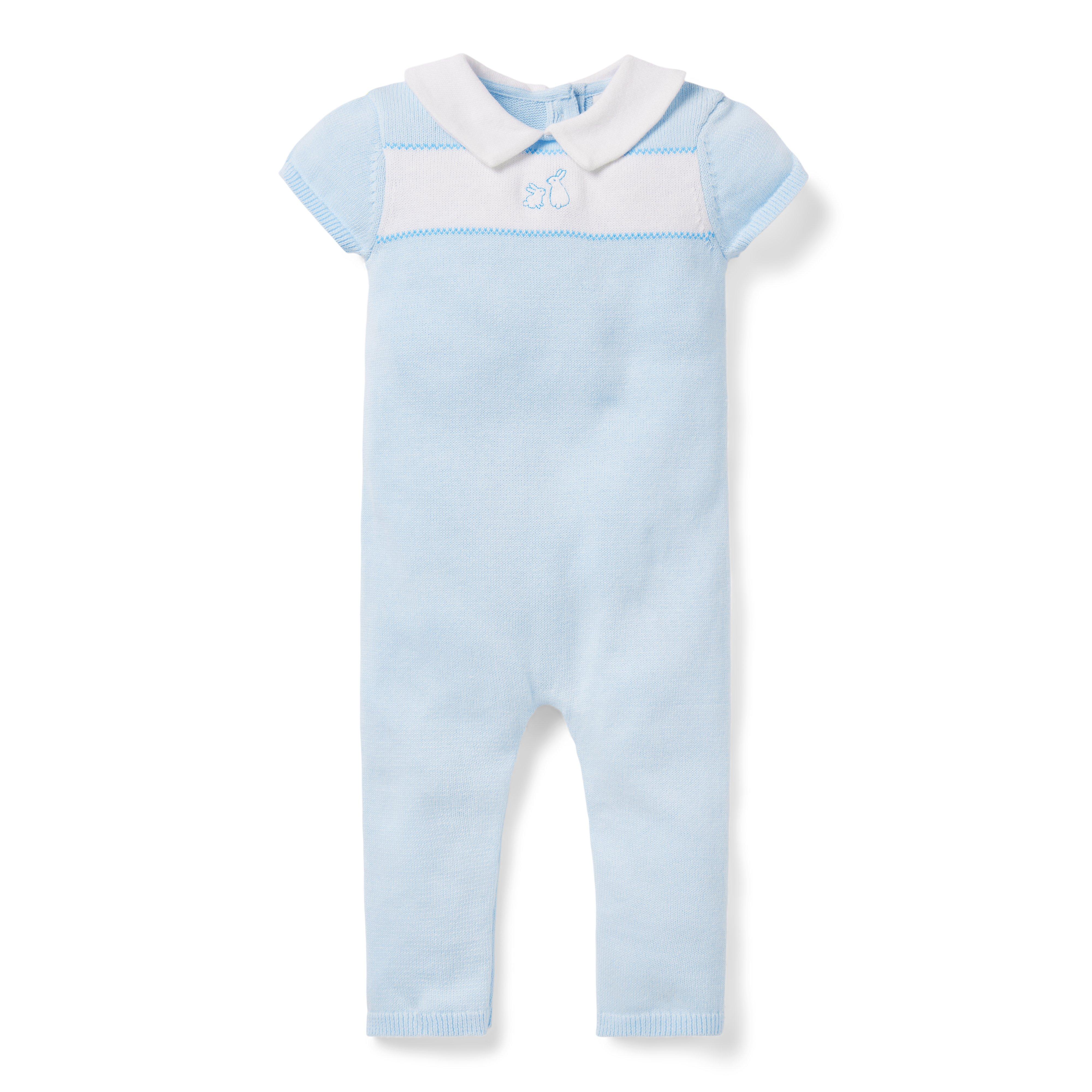 Newborn Unicorn Blue Baby Embroidered Bunny One-Piece by Janie and Jack