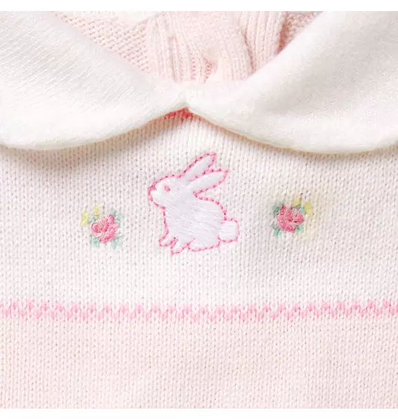 Baby Embroidered Bunny One-Piece image number 2