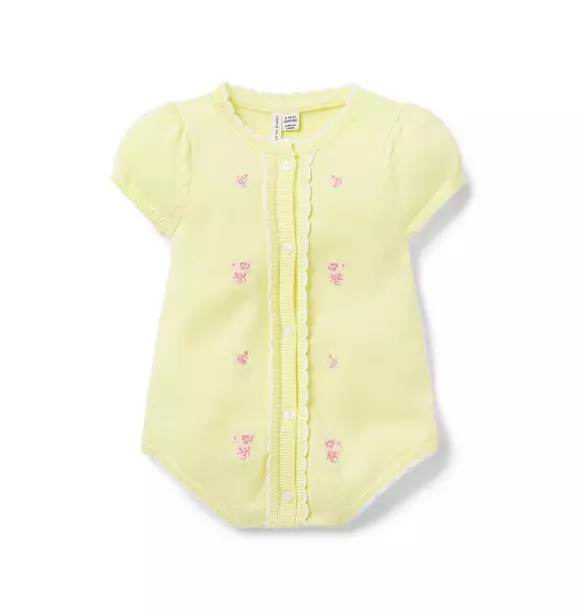 Baby Embroidered Flower Romper image number 0