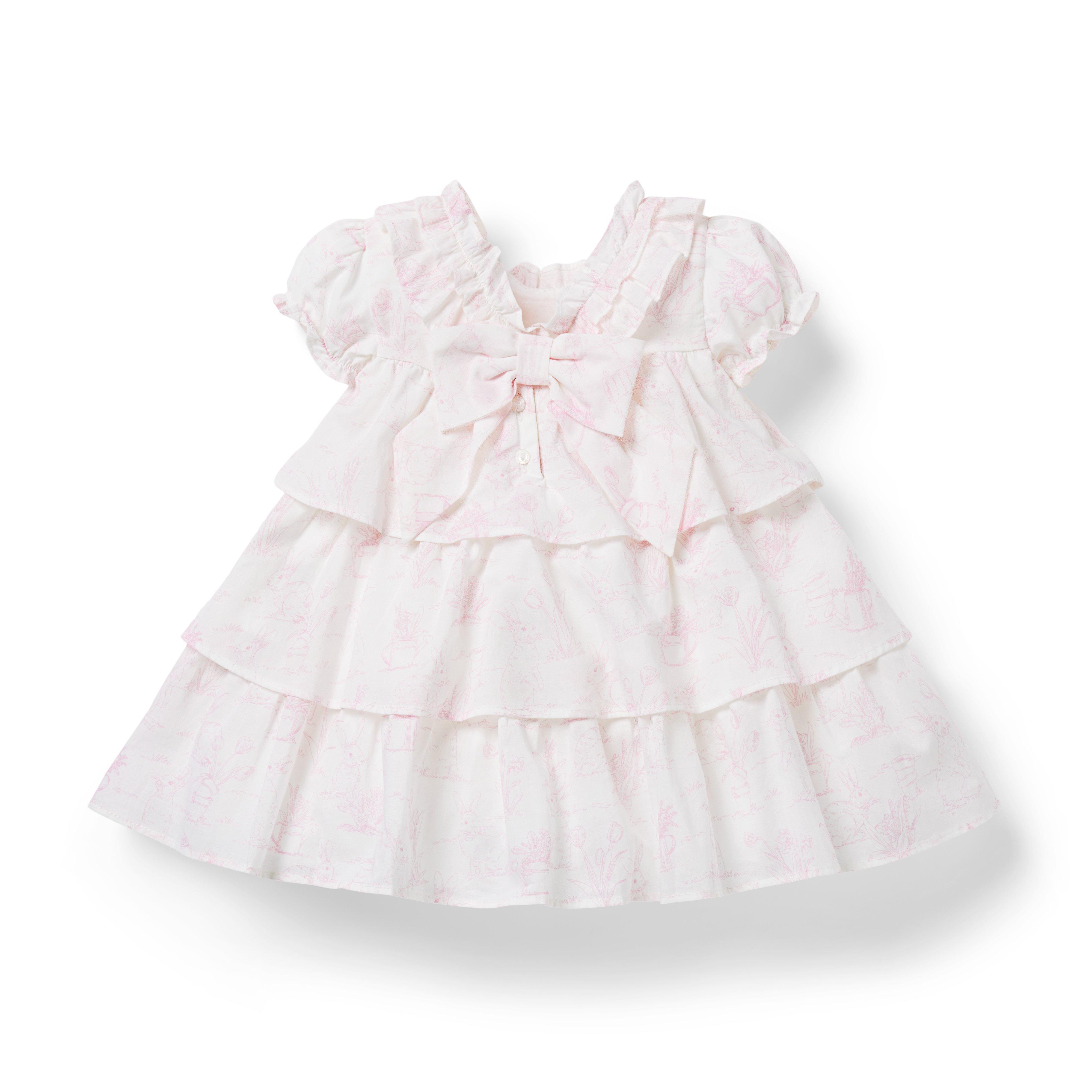 Baby Bunny Toile Ruffle Dress image number 1