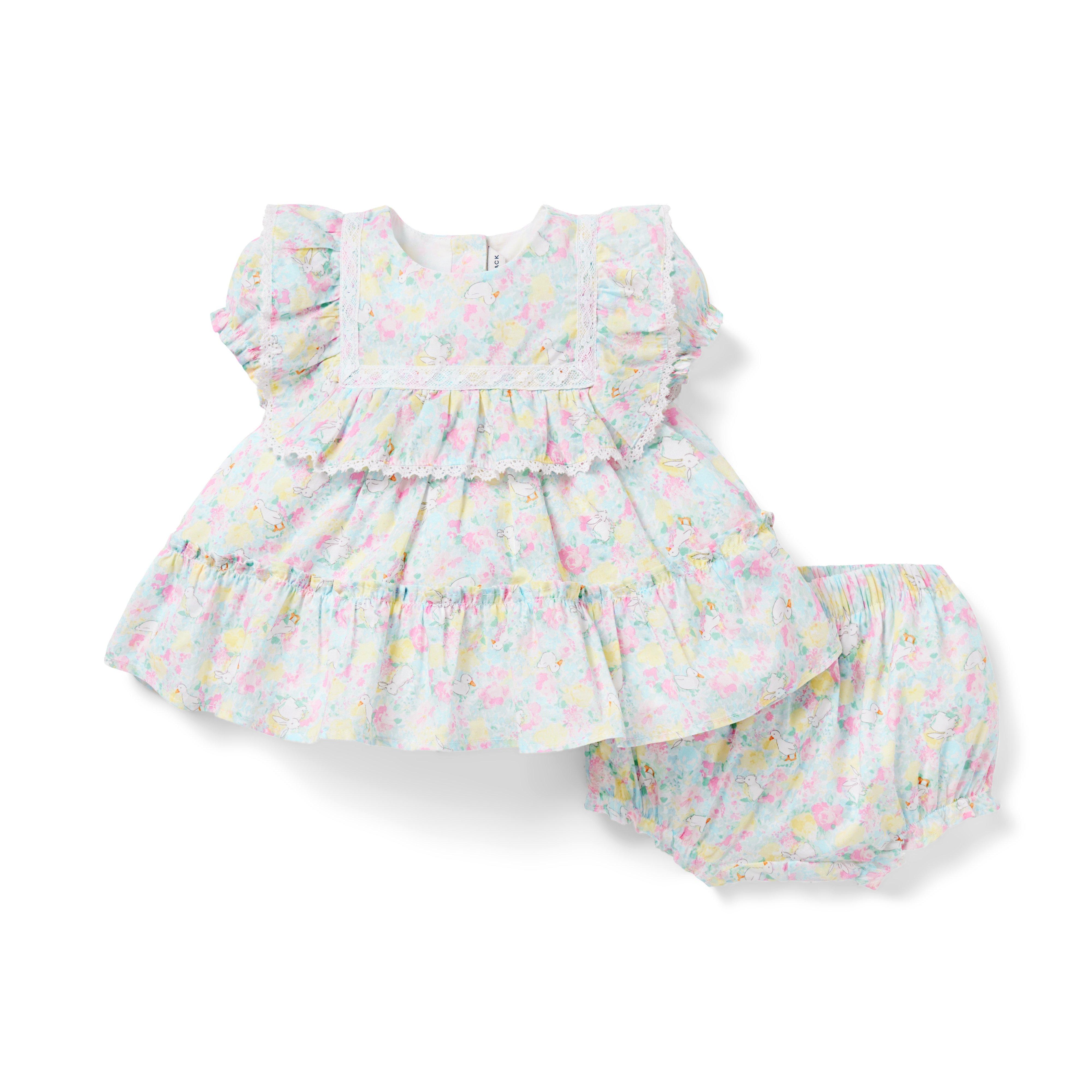 Baby Floral Ruffle Matching Set