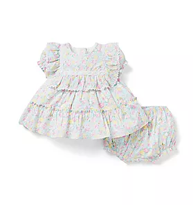 Baby Floral Ruffle Matching Set