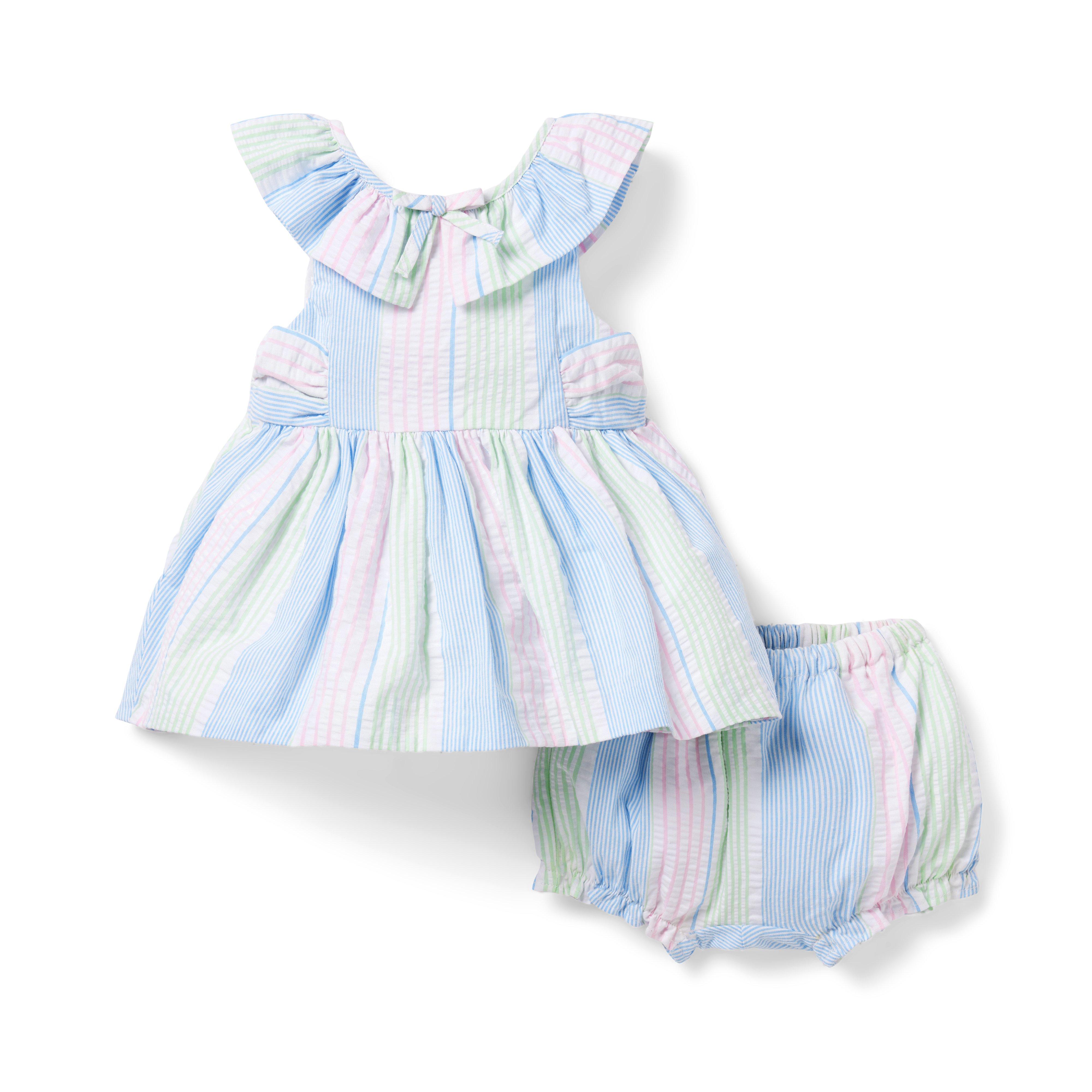 Baby Striped Seersucker Matching Set