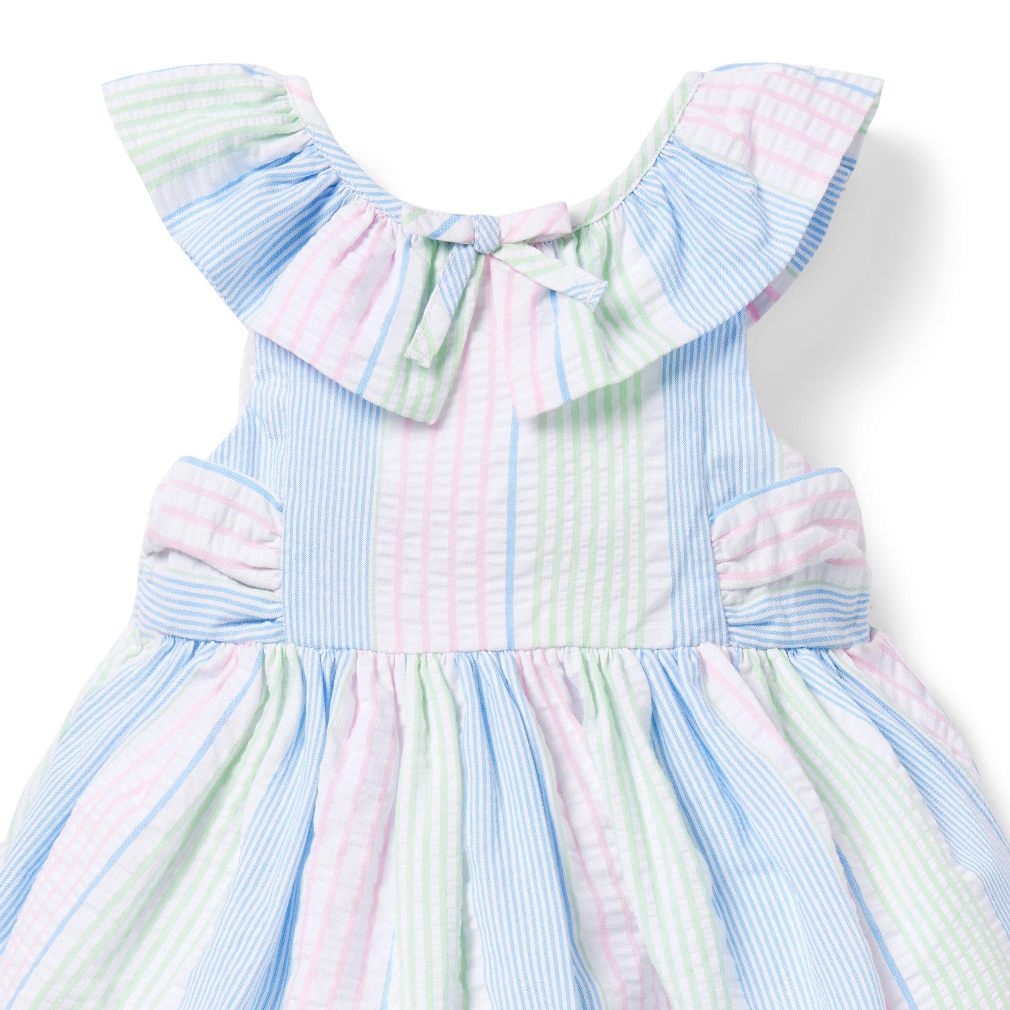 Newborn Light Blue Stripe Baby Striped Seersucker Bodysuit by