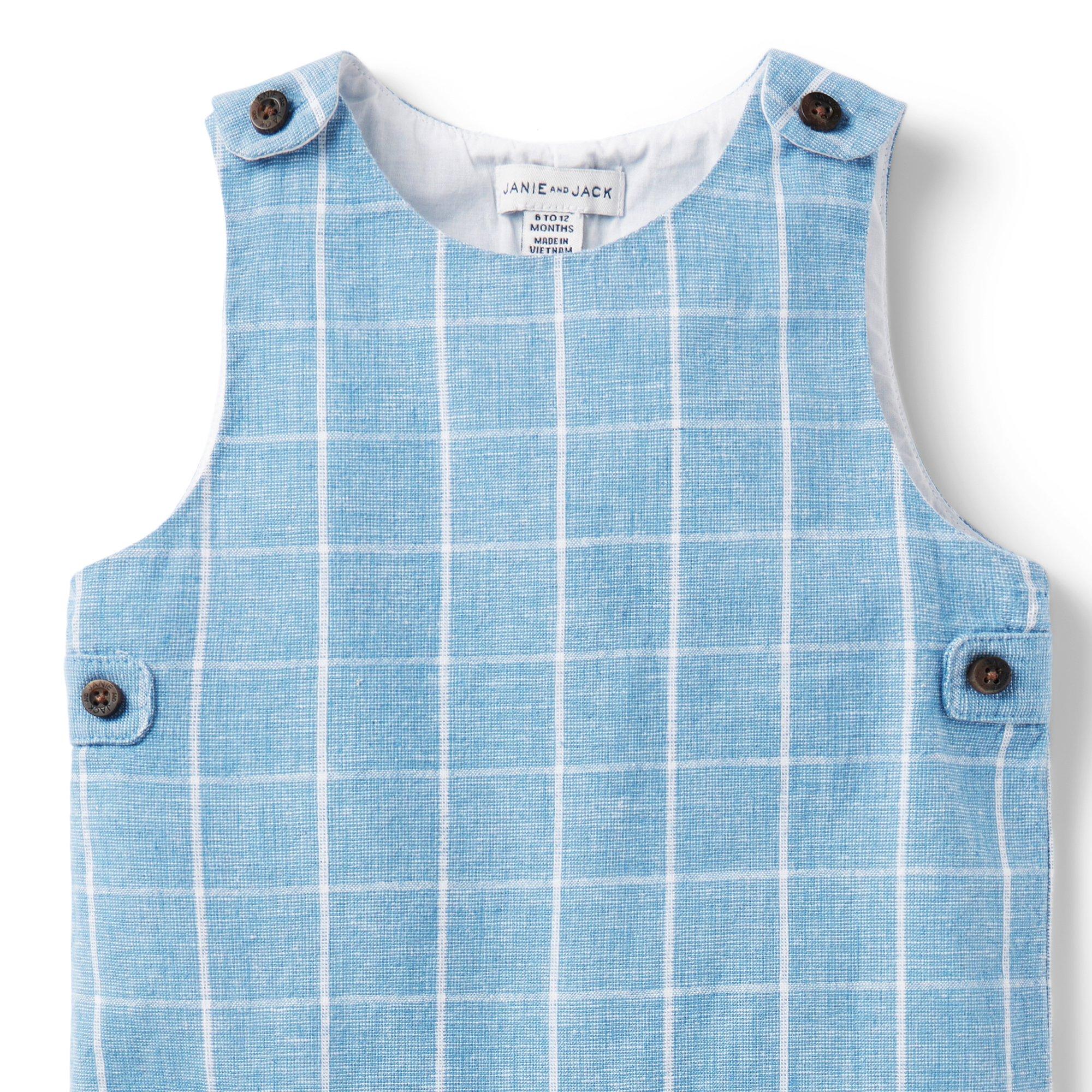 ロンパース・カバーオール Liilu Kaio Romper - tattersall check 12m Get Patchwork Cotton Romper Jumpsuit with Pocket @12$