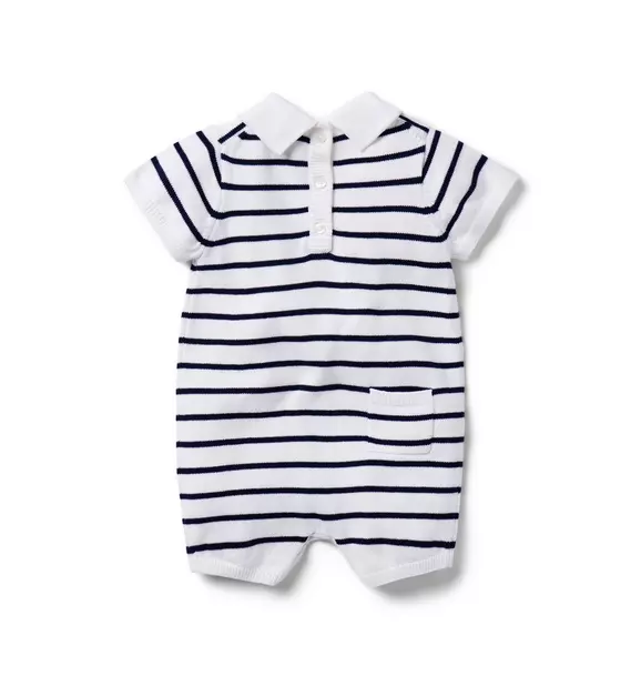 Baby Whale Striped Sweater Romper image number 1
