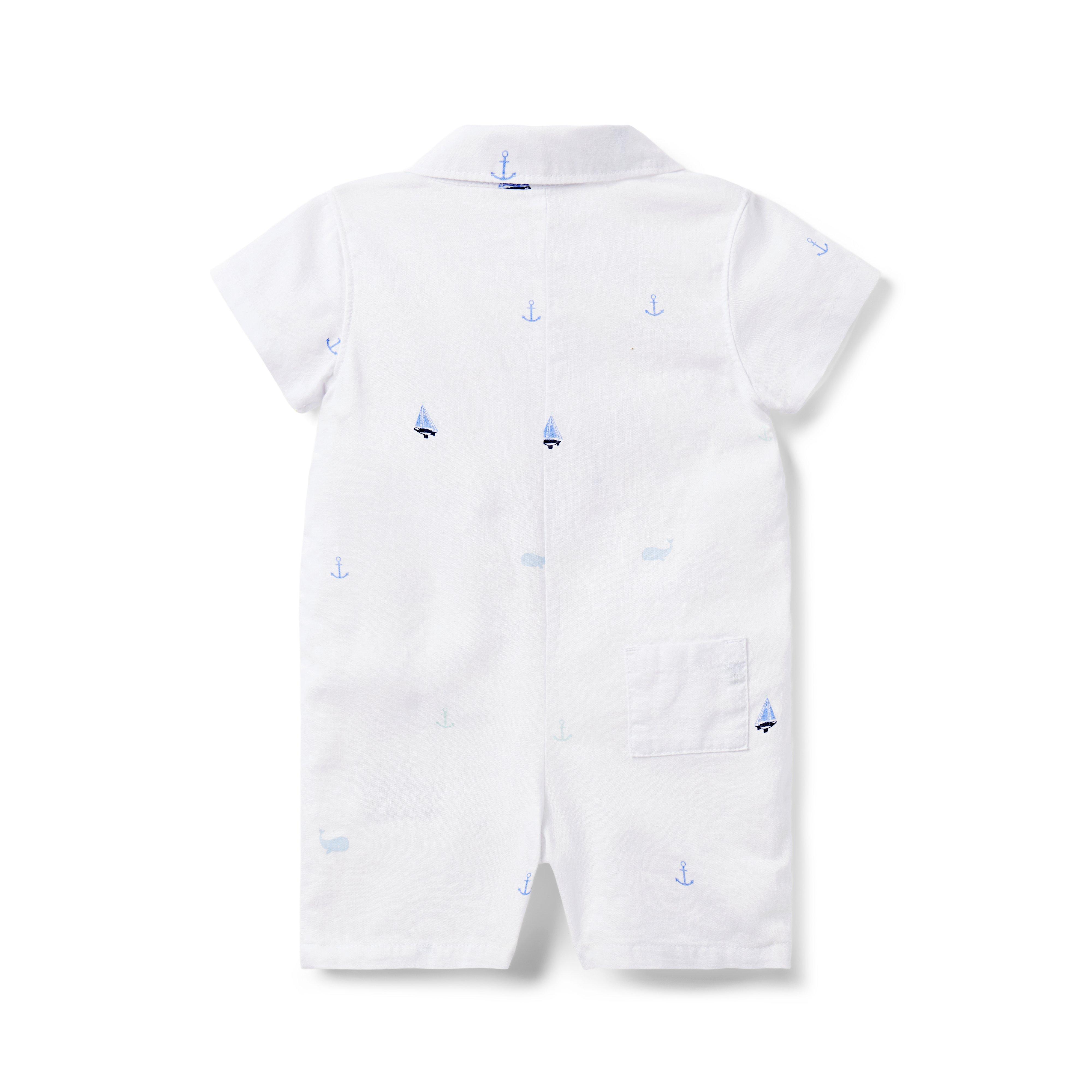 Baby Nautical Collared Romper image number 1