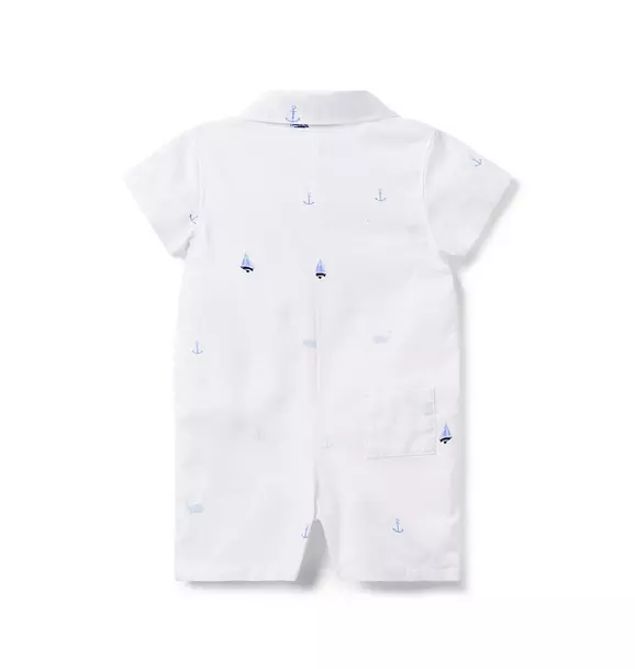 Baby Nautical Collared Romper image number 1