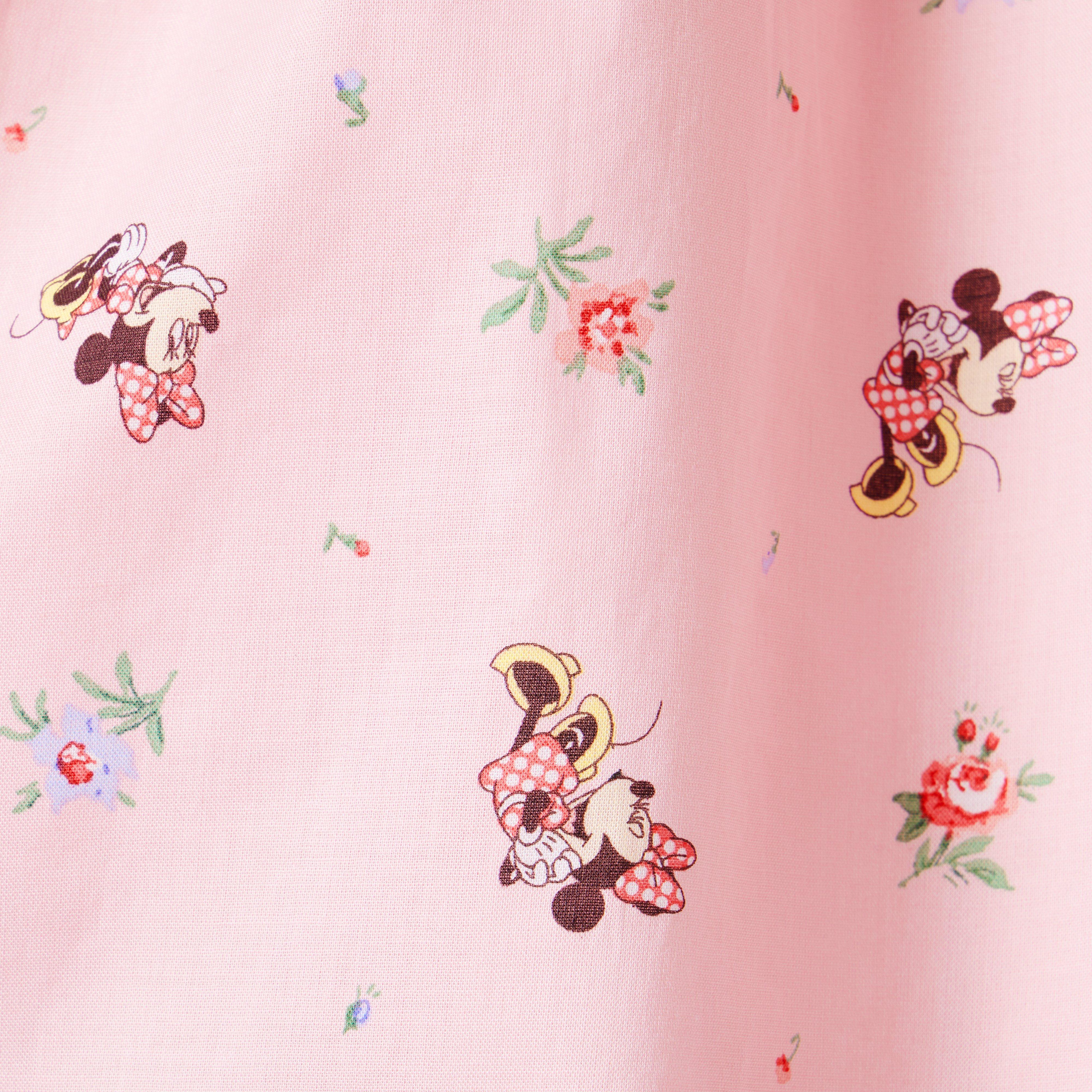 Girl Light Pink Minnie Mouse Floral Disney Minnie Mouse Puff Sleeve ...
