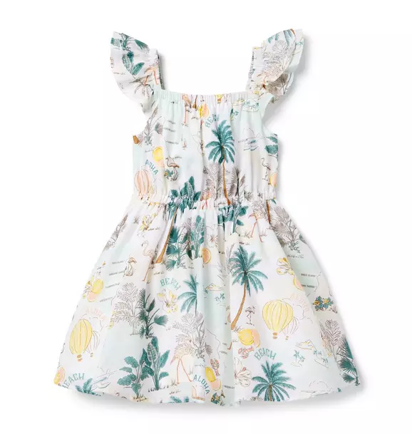 Tropical Island Flutter Sleeve Dress image number 0