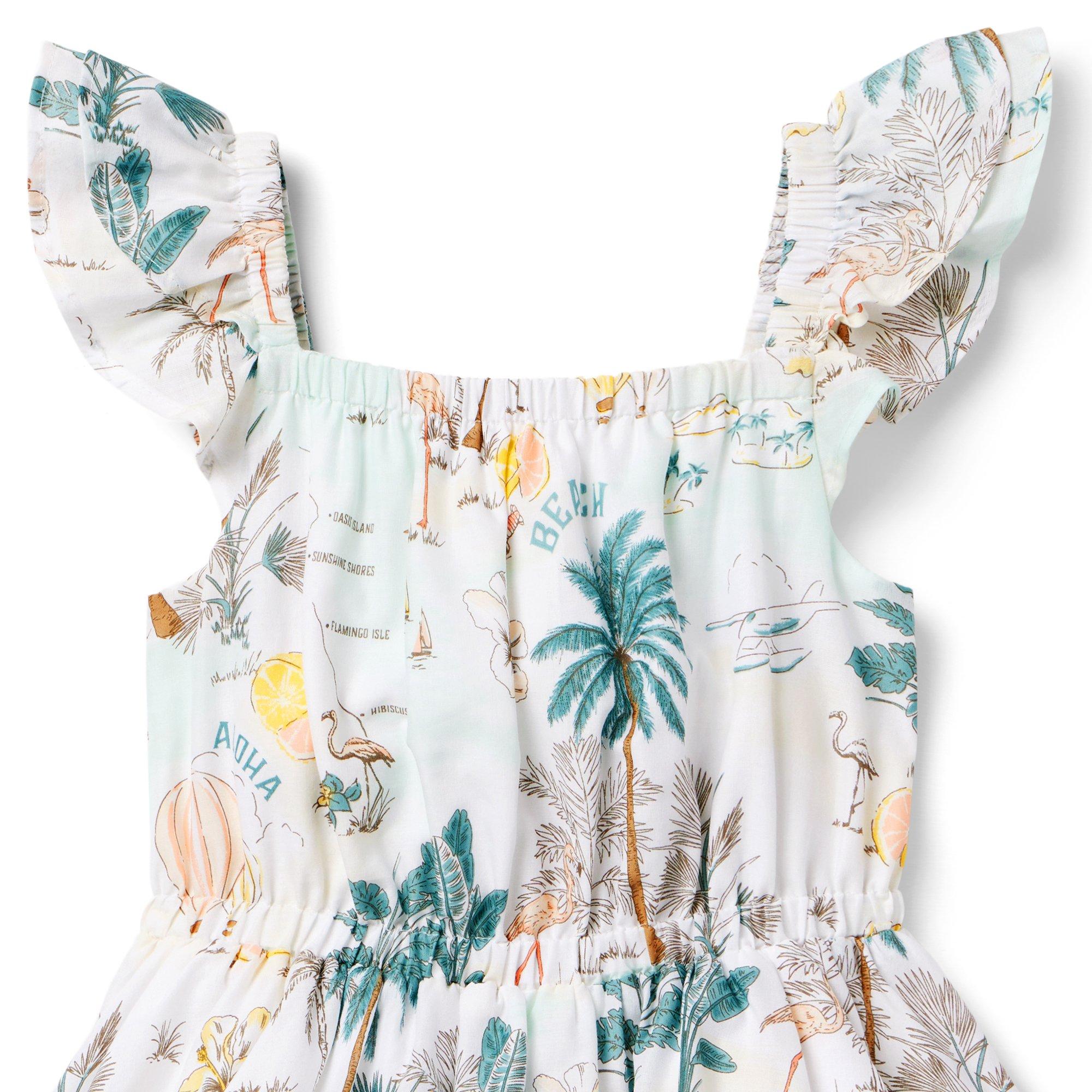 Tropical Island Flutter Sleeve Dress image number 2