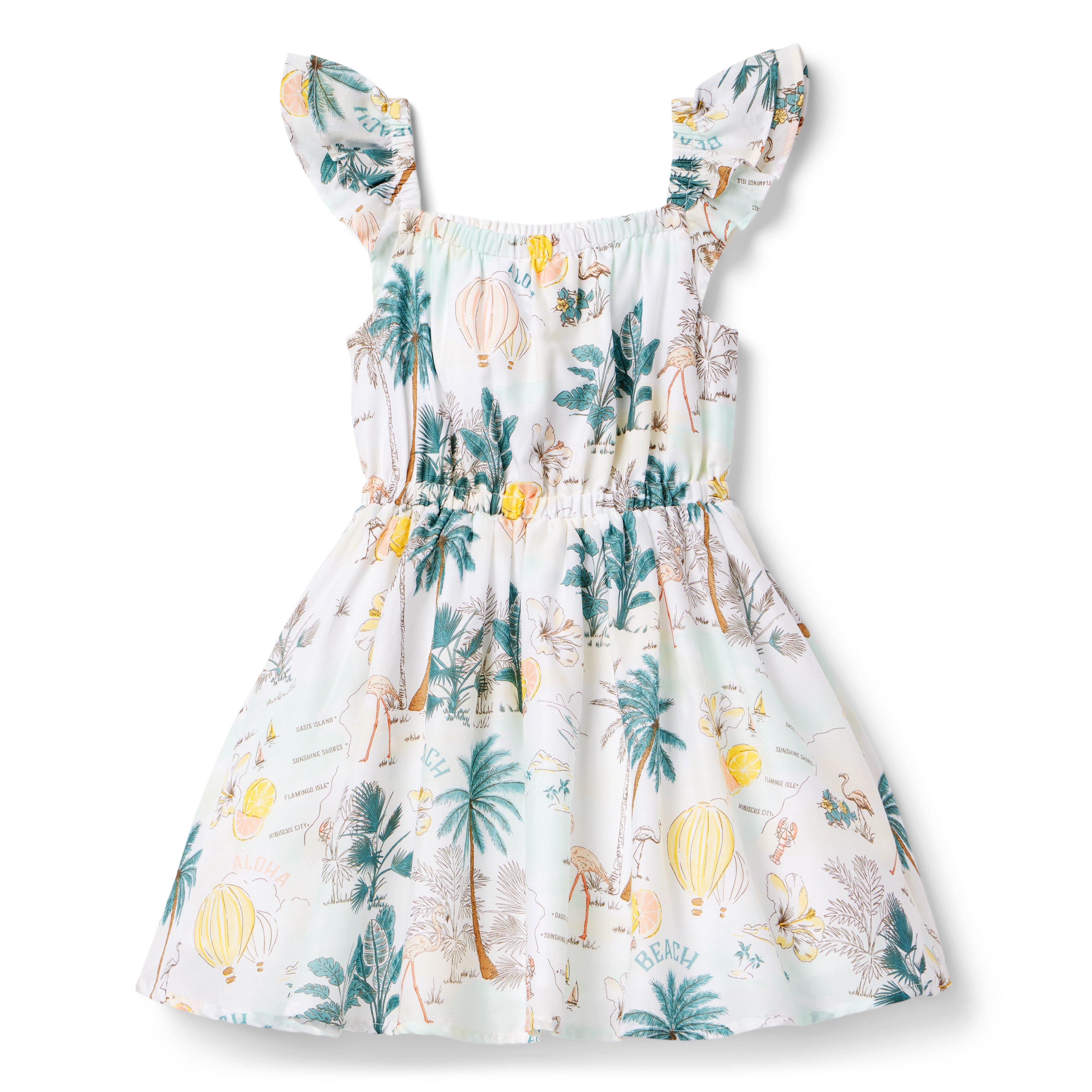 Tropical Island Flutter Sleeve Dress image number 1