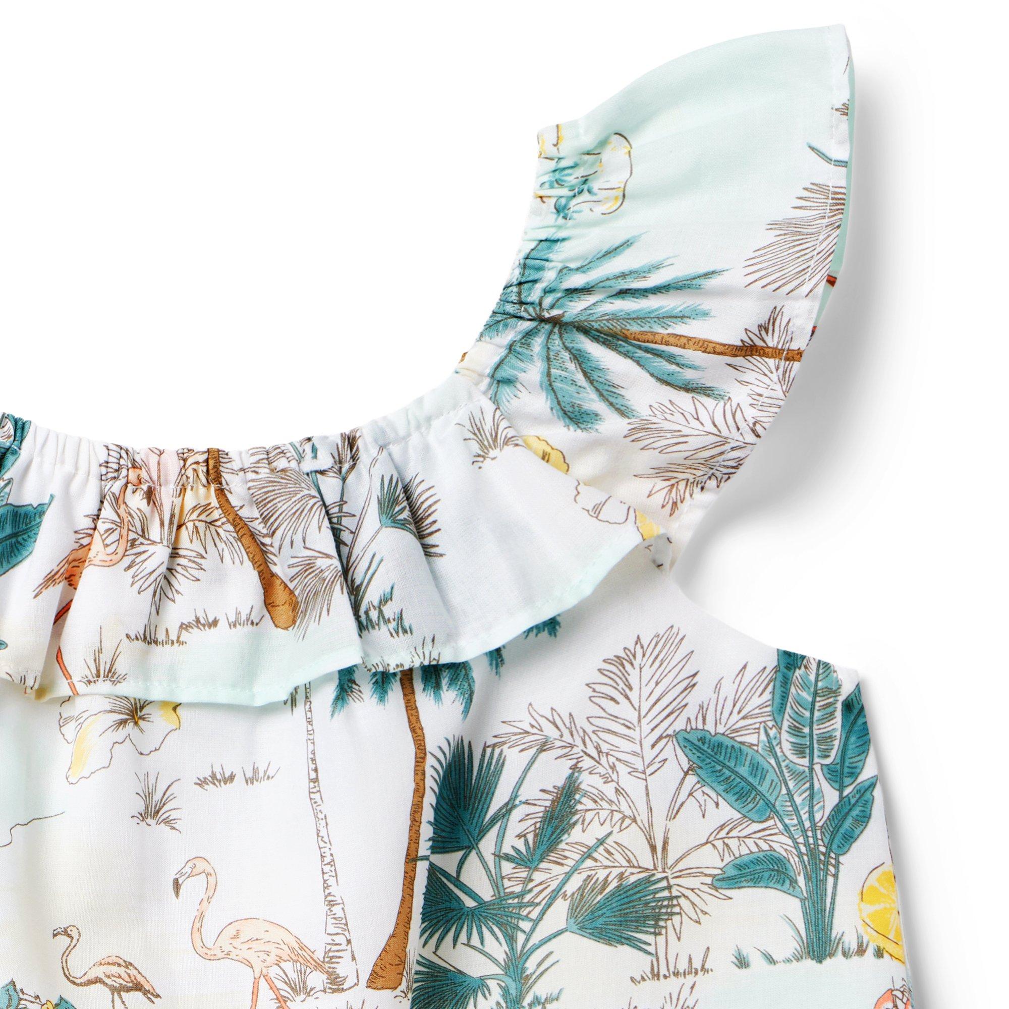 Girl White Tropical Island Tropical Island Ruffle Top by Janie and Jack