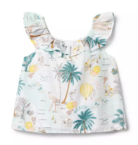 Tropical Island Ruffle Top image number 1