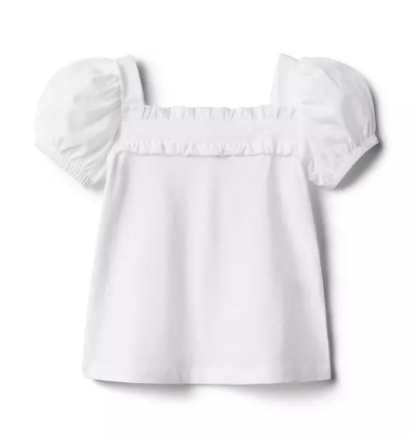 Puff Sleeve Ruffle Jersey Top image number 0