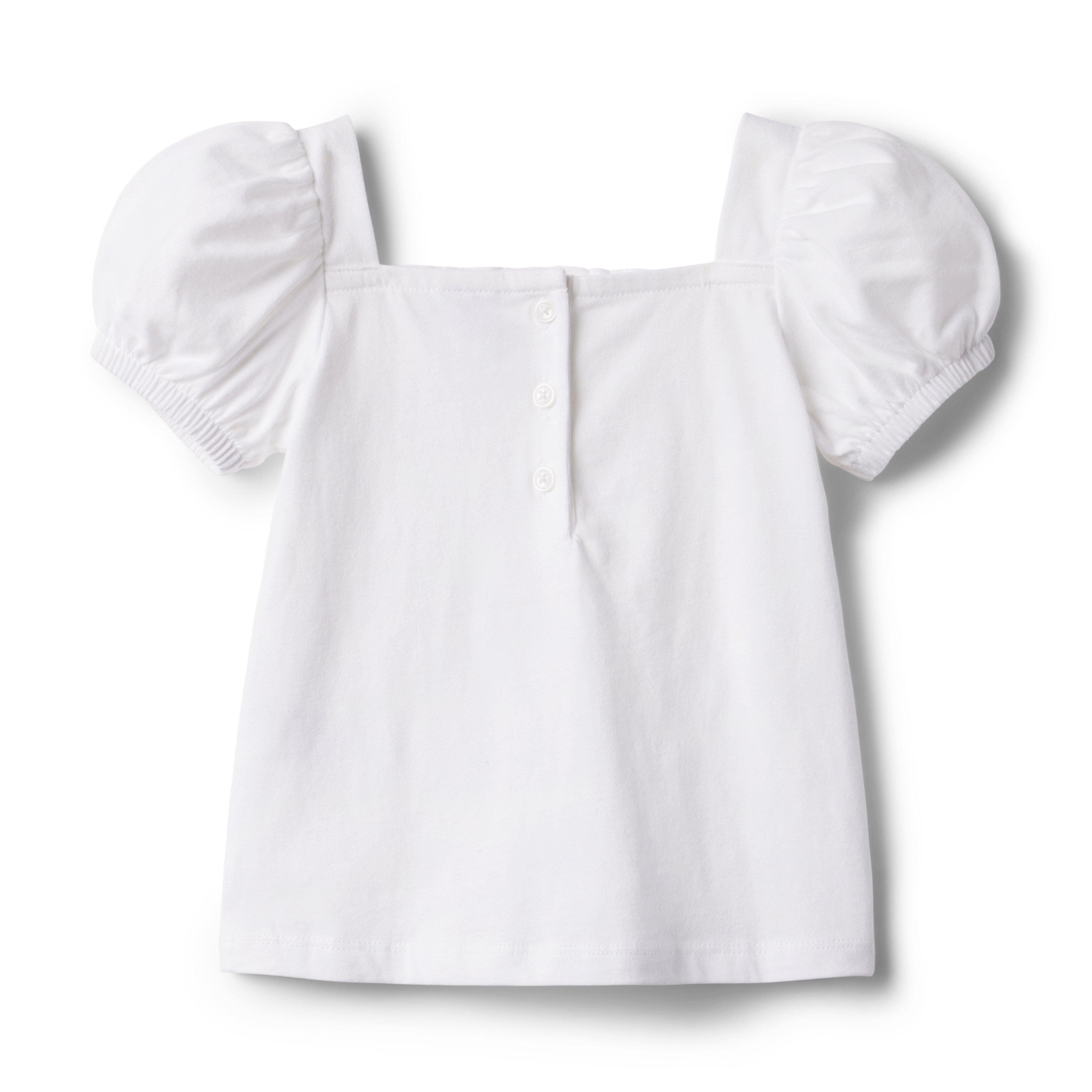 Puff Sleeve Ruffle Jersey Top