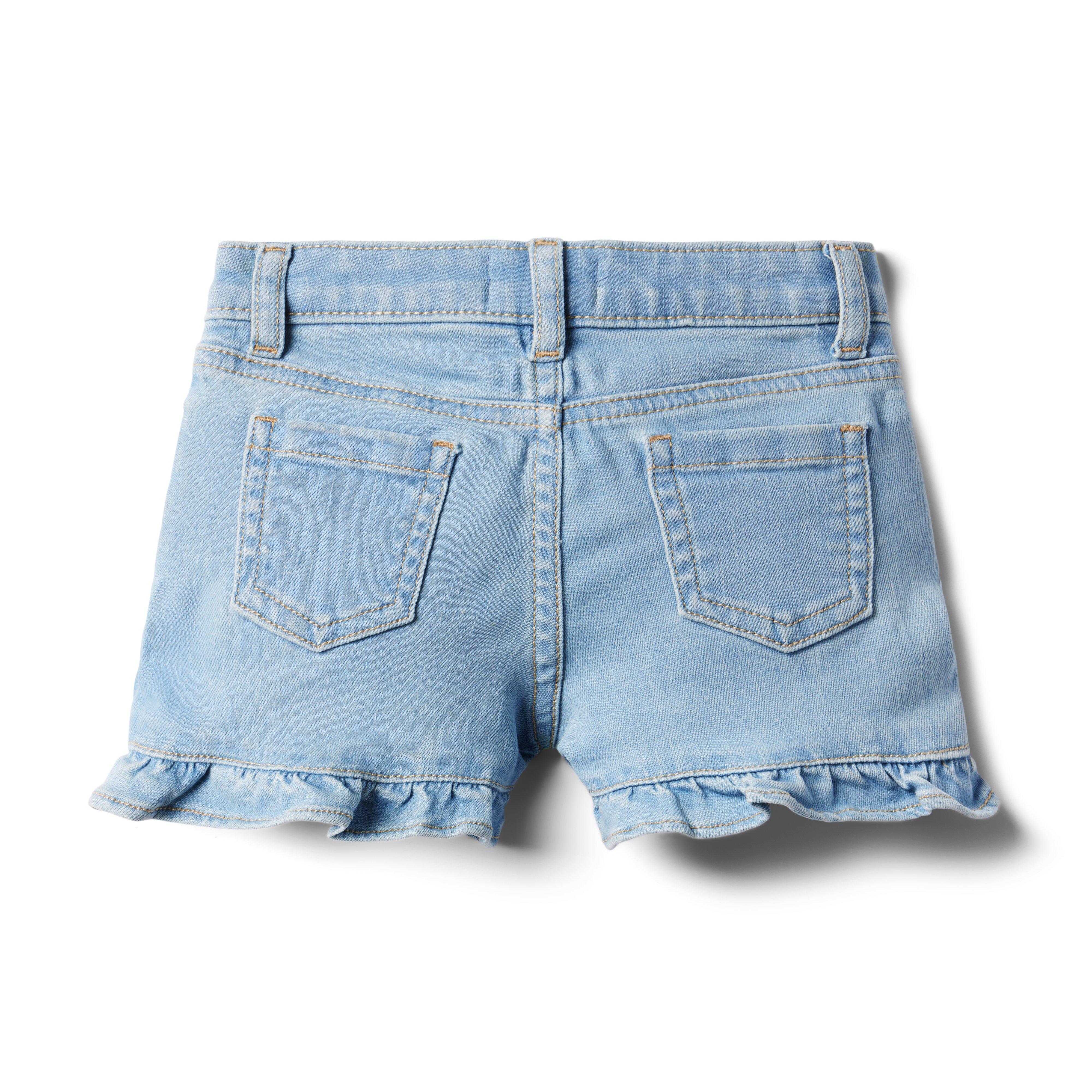 Ruffle Hem Denim Short