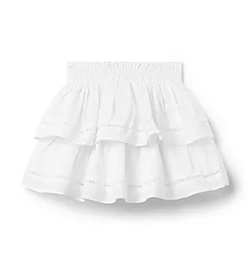 Textured Dot Tiered Skirt